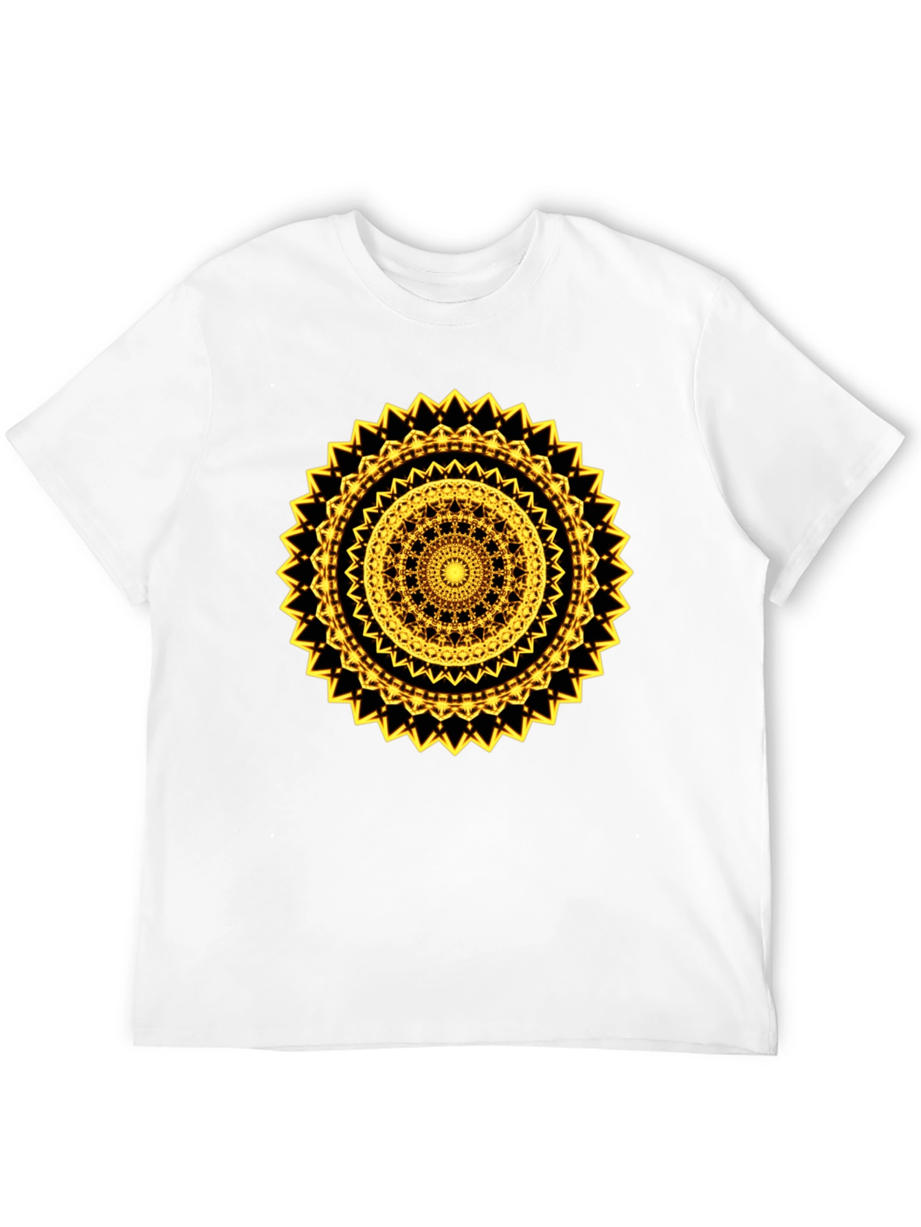 Geometric Mandala Graphic Tee - Black