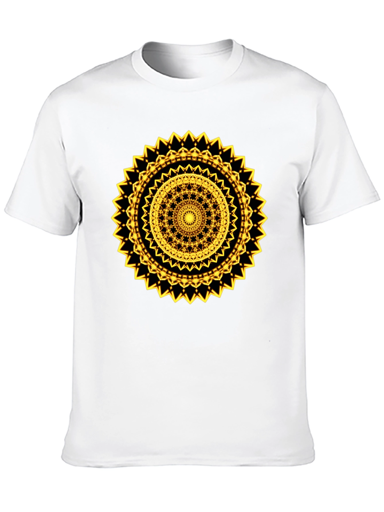 Geometric Mandala Graphic Tee - Black