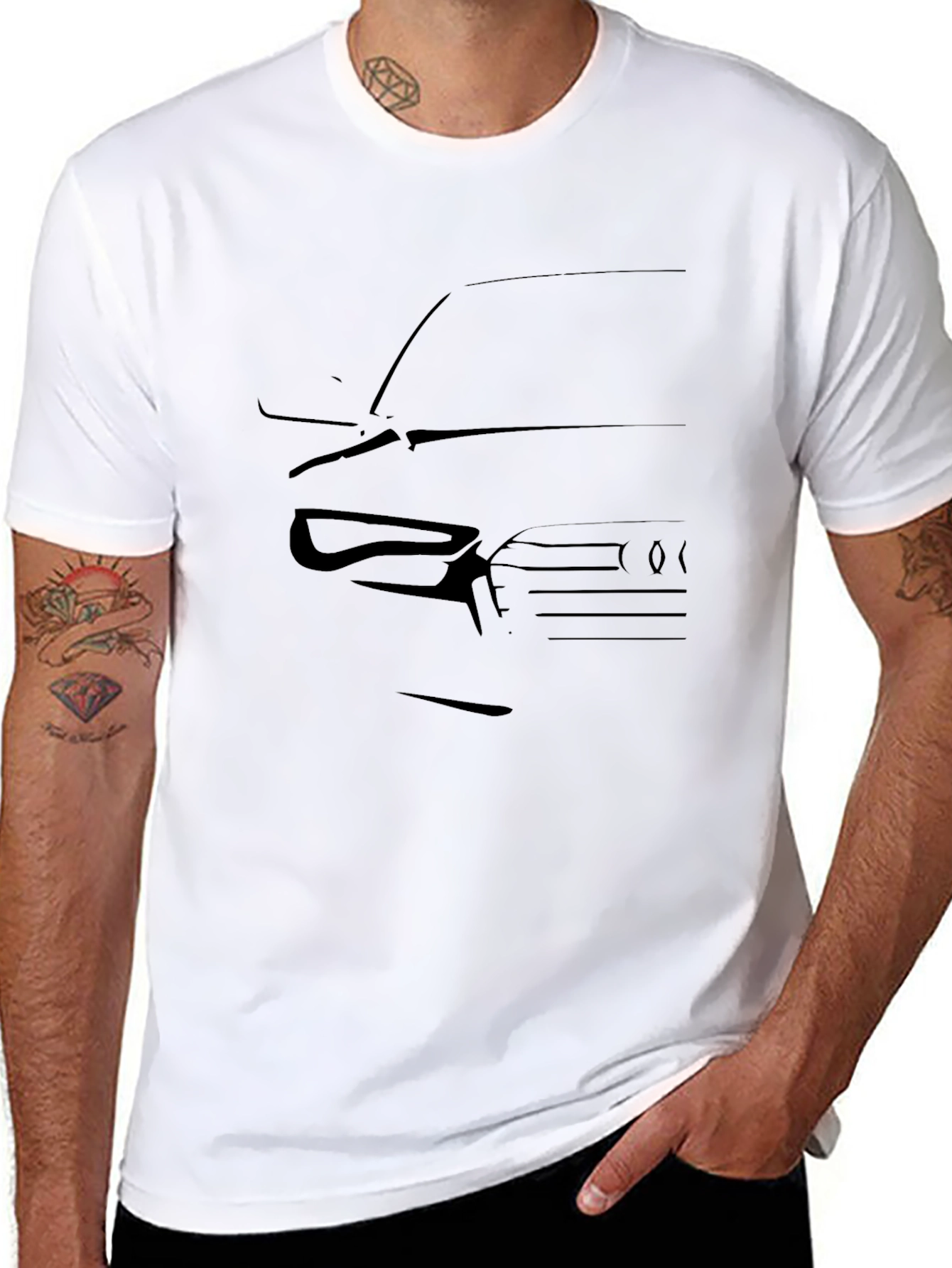 Black Car Silhouette Graphic Tee