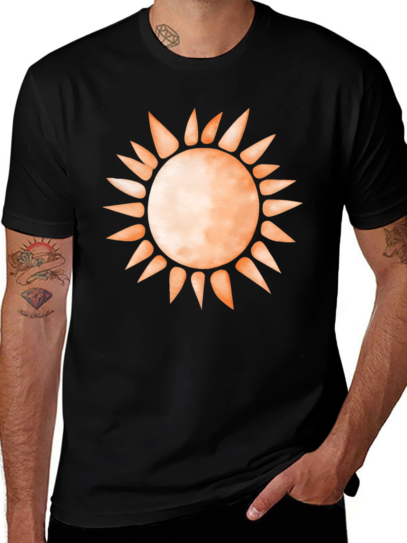 Sun Graphic Tee - Black Cotton Blend
