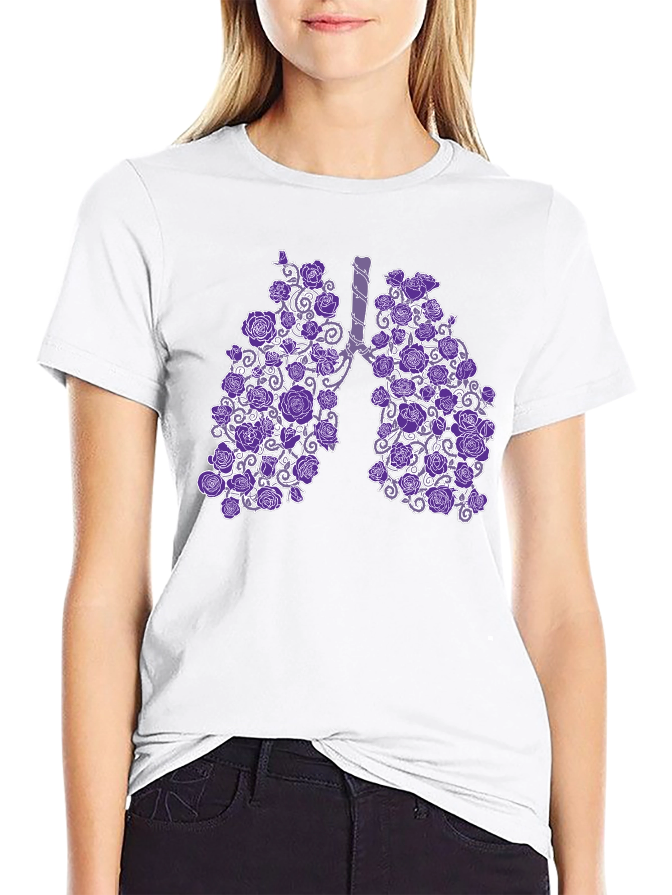 Floral Lung Anatomical T-Shirt - Unique Anatomy Gift