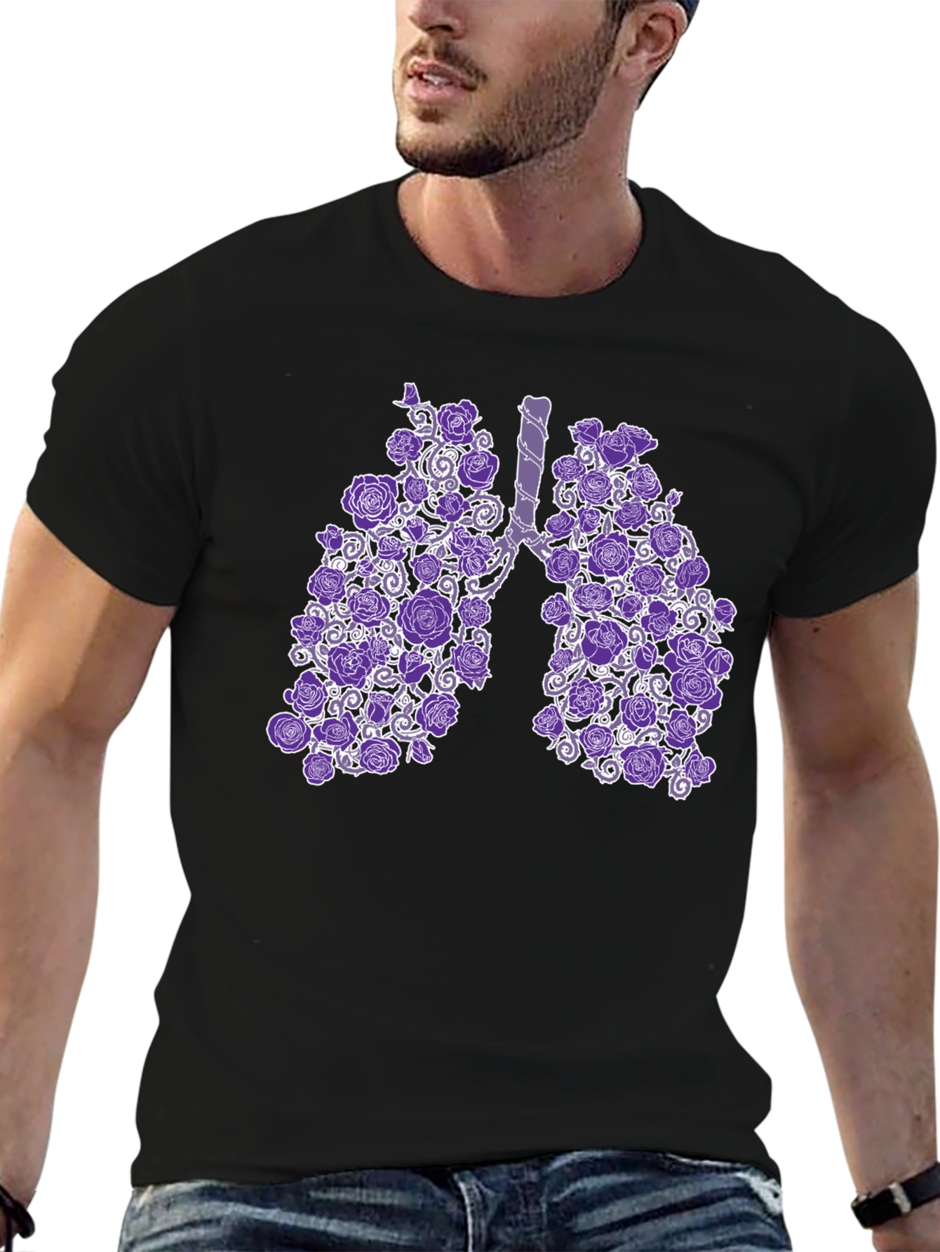 Floral Lung Anatomical T-Shirt - Unique Anatomy Gift