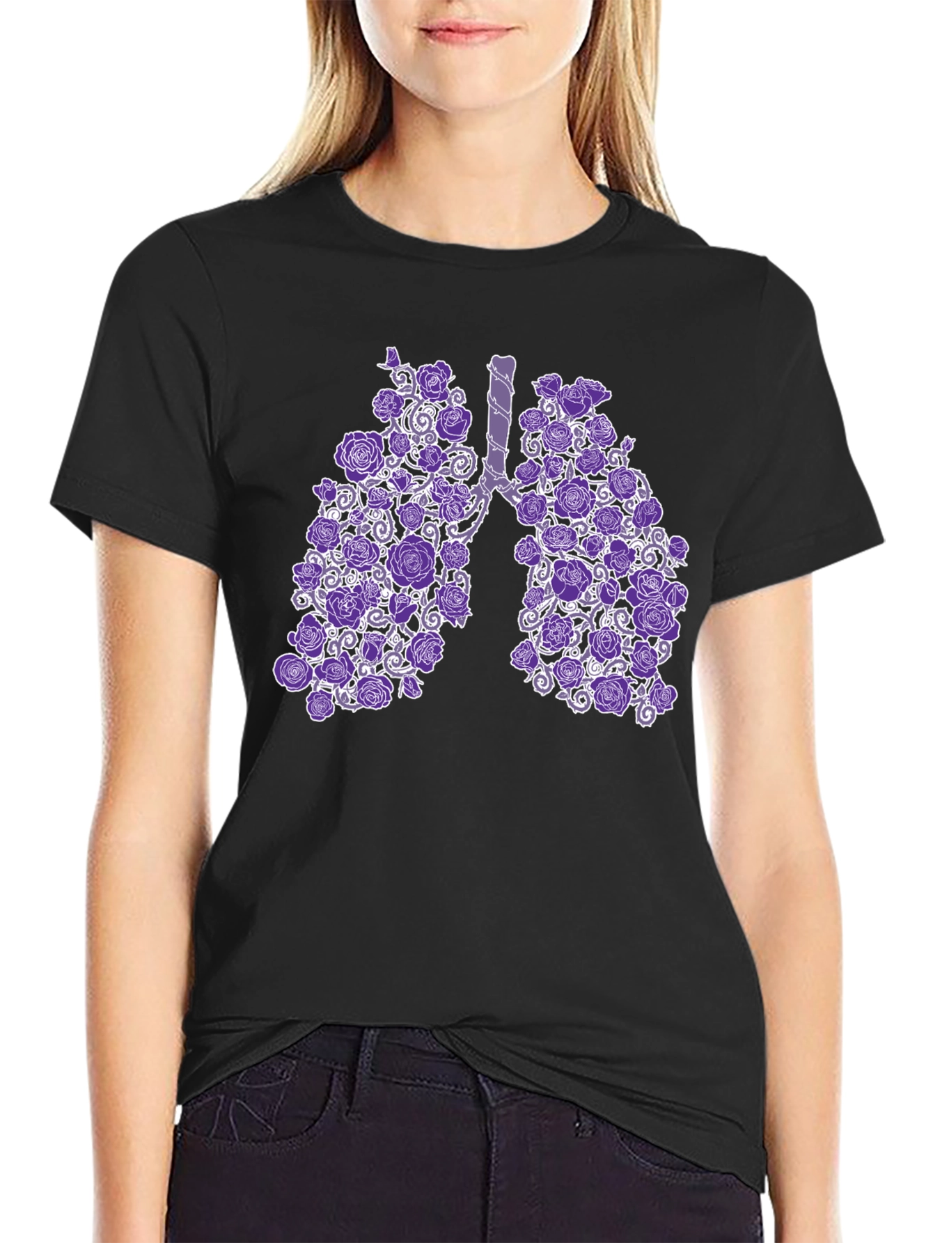 Floral Lung Anatomical T-Shirt - Unique Anatomy Gift