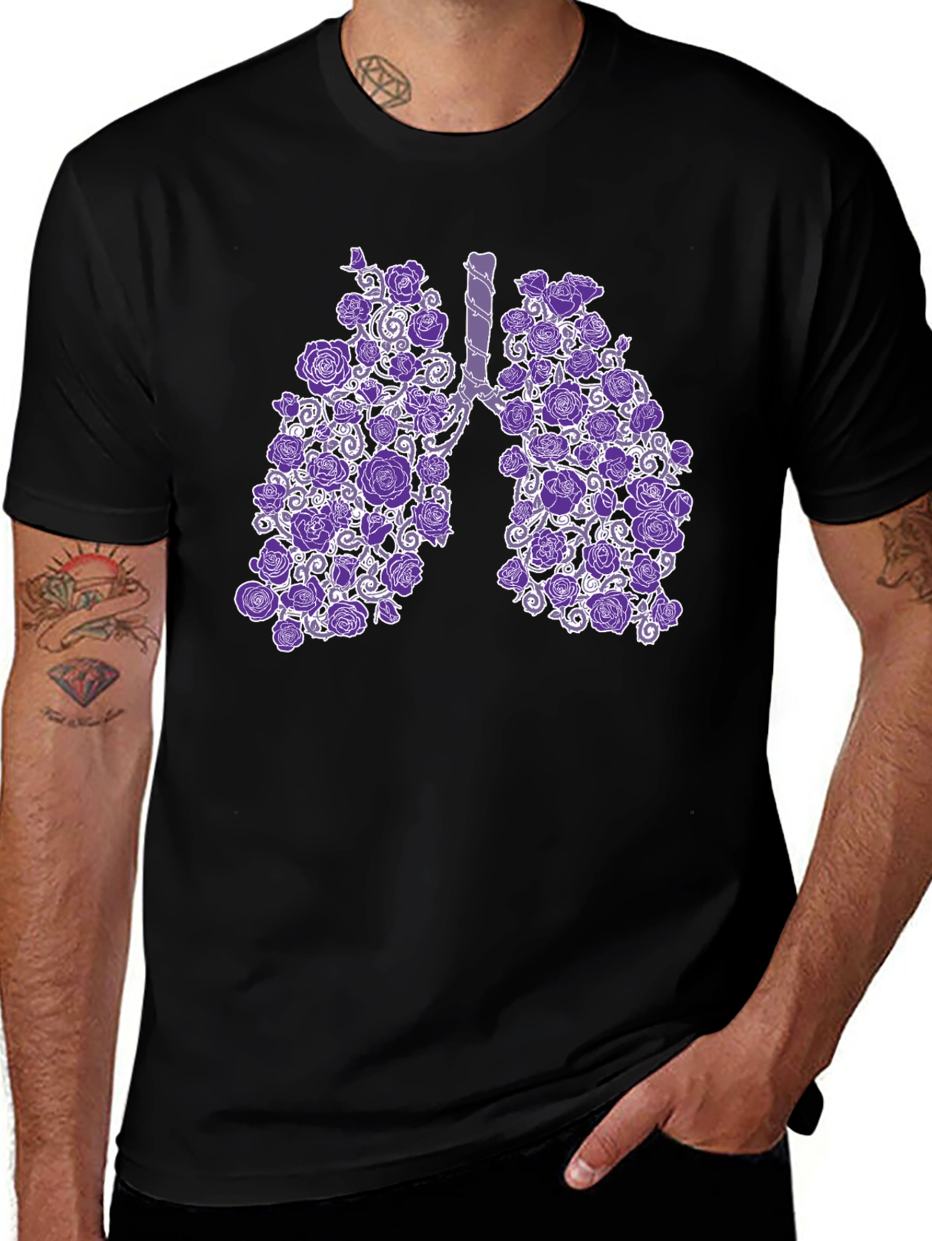 Floral Lung Anatomical T-Shirt - Unique Anatomy Gift