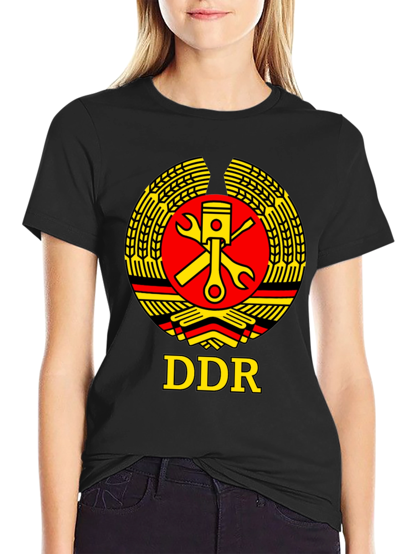 DDR Emblem Black T-Shirt - German Democratic Republic