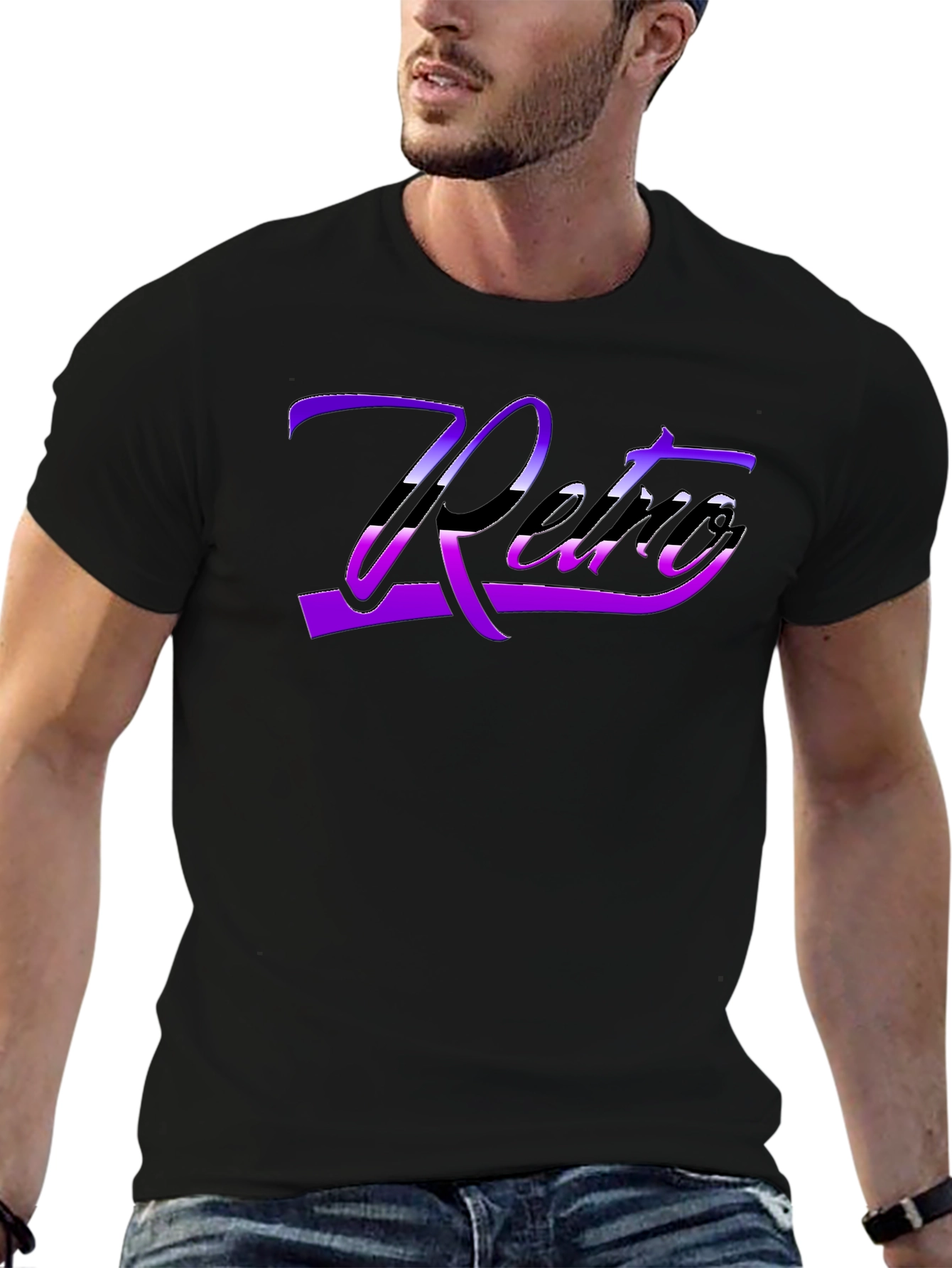 Retro Style Black T-Shirt
