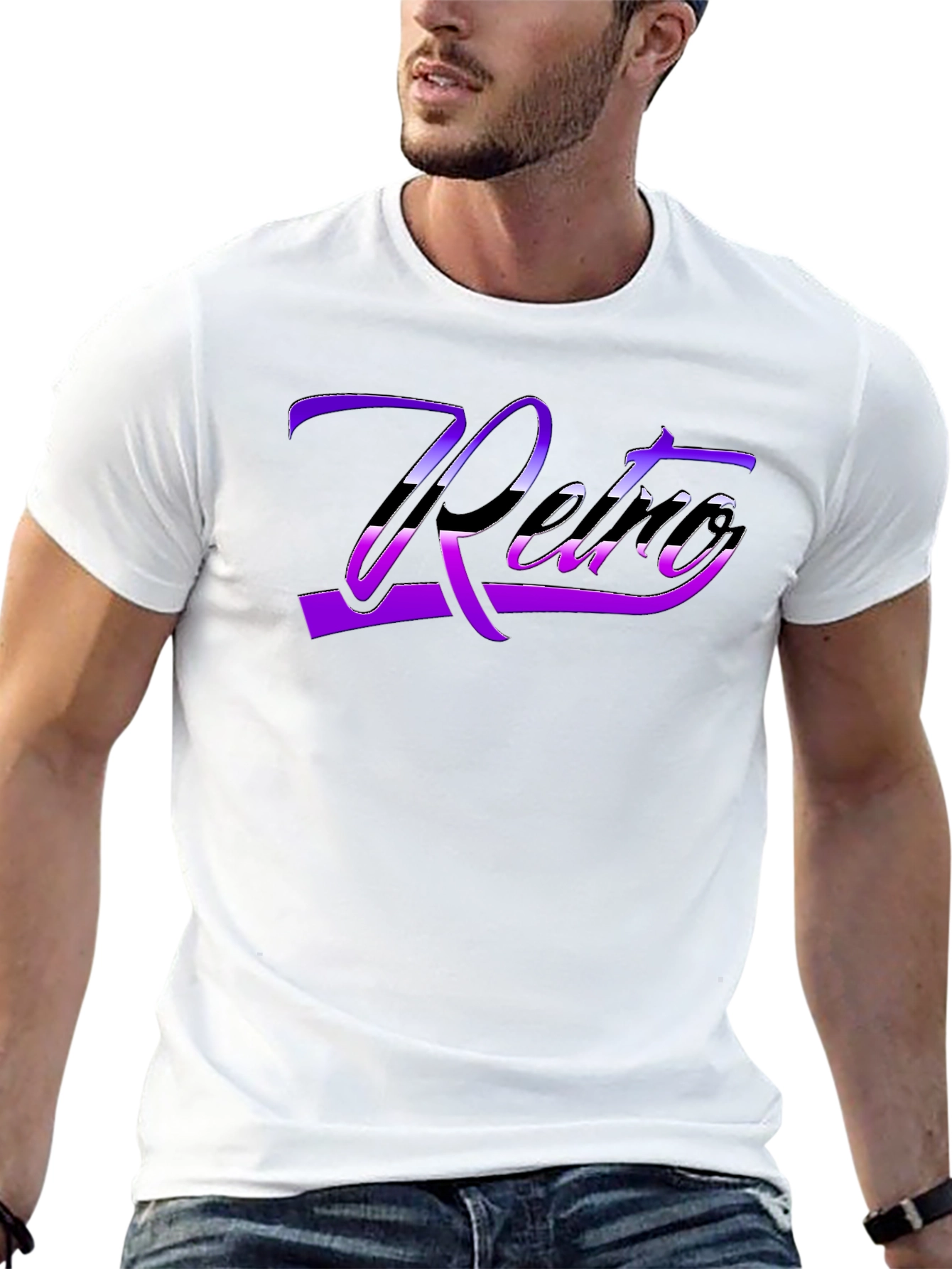 Retro Style Black T-Shirt