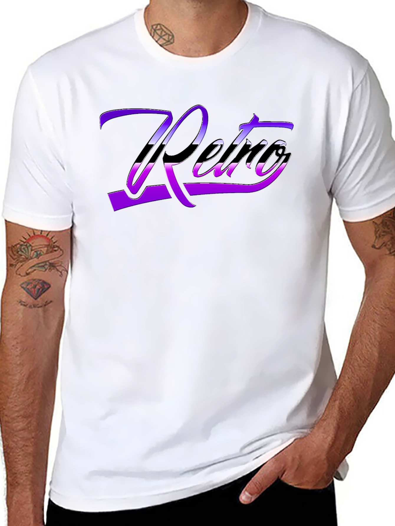 Retro Style Black T-Shirt