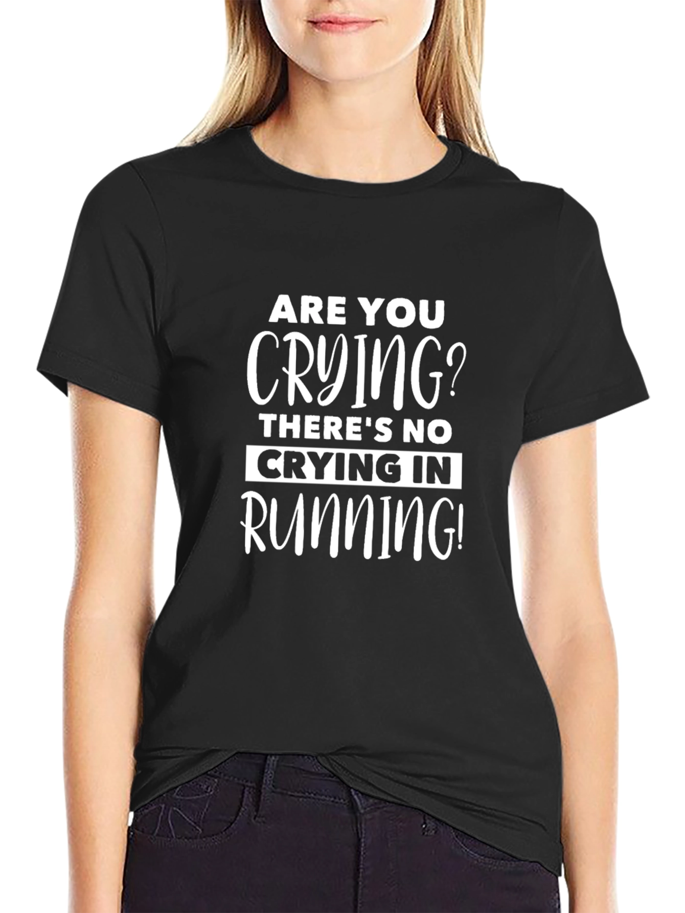Funny Running T-Shirt - Are You Crying?