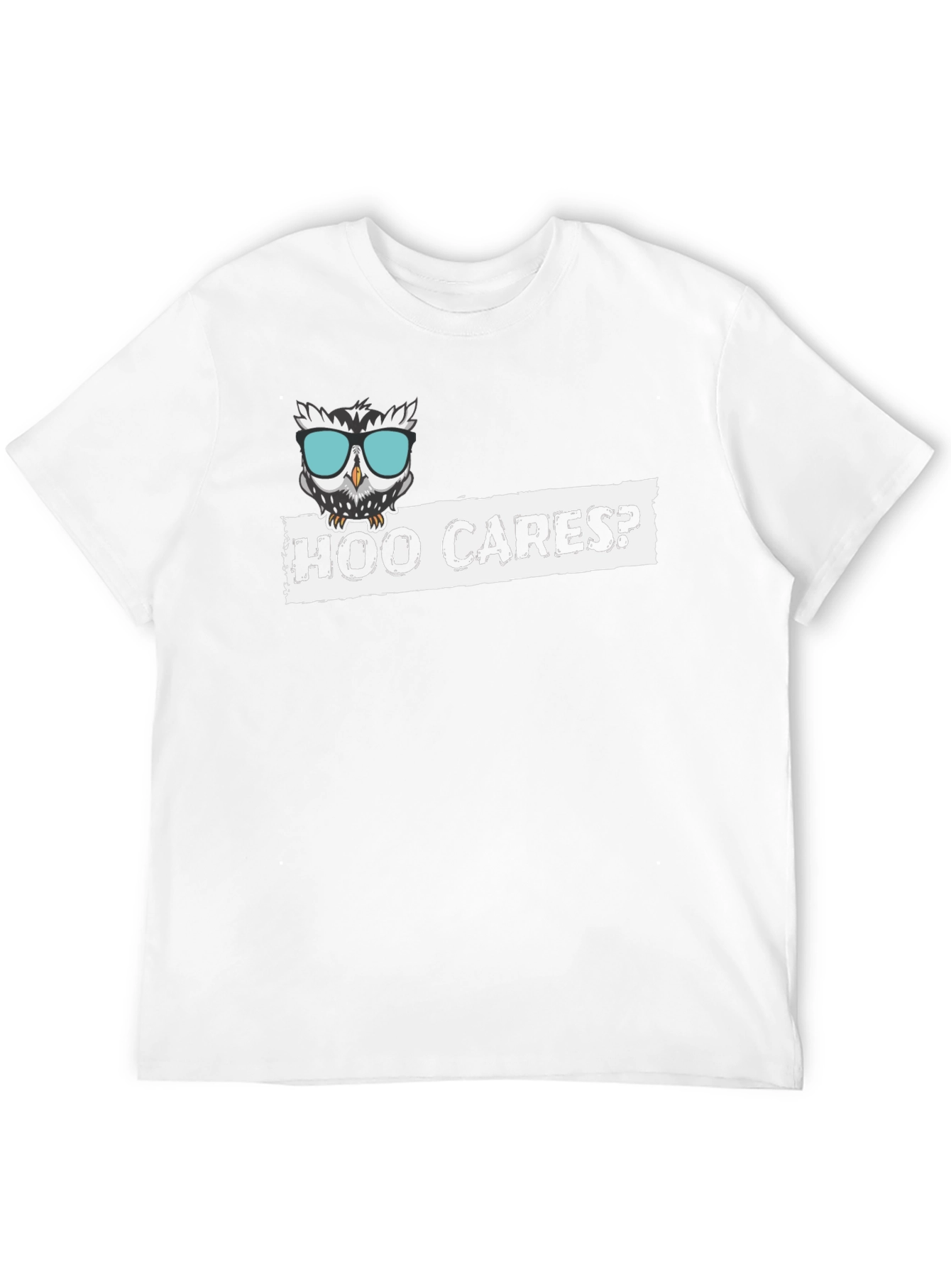 Hoo Cares? Funny Owl Graphic Black T-Shirt