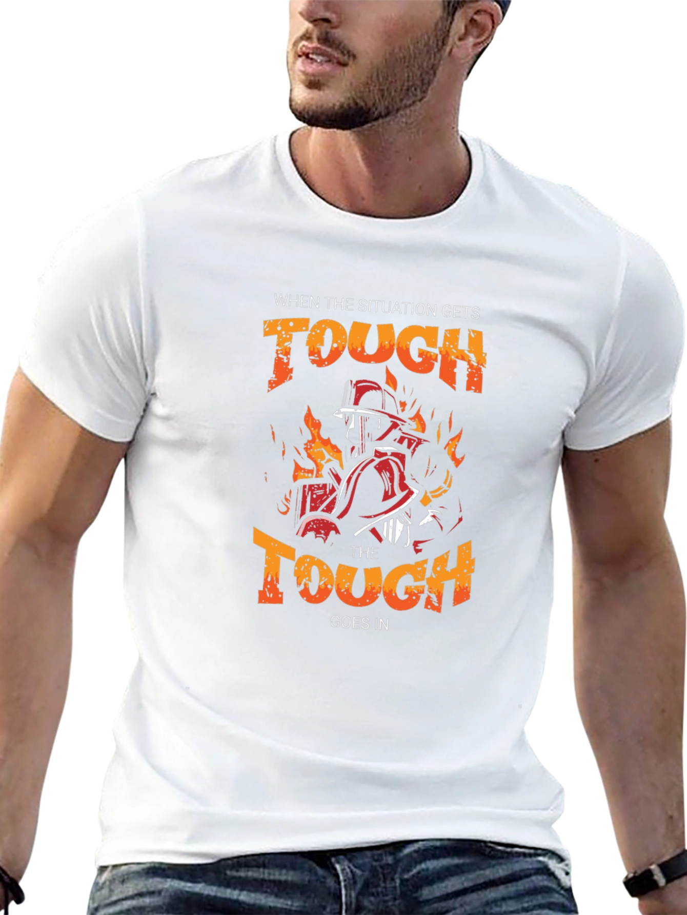 Firefighter Graphic Tee - When the Tough Goes In