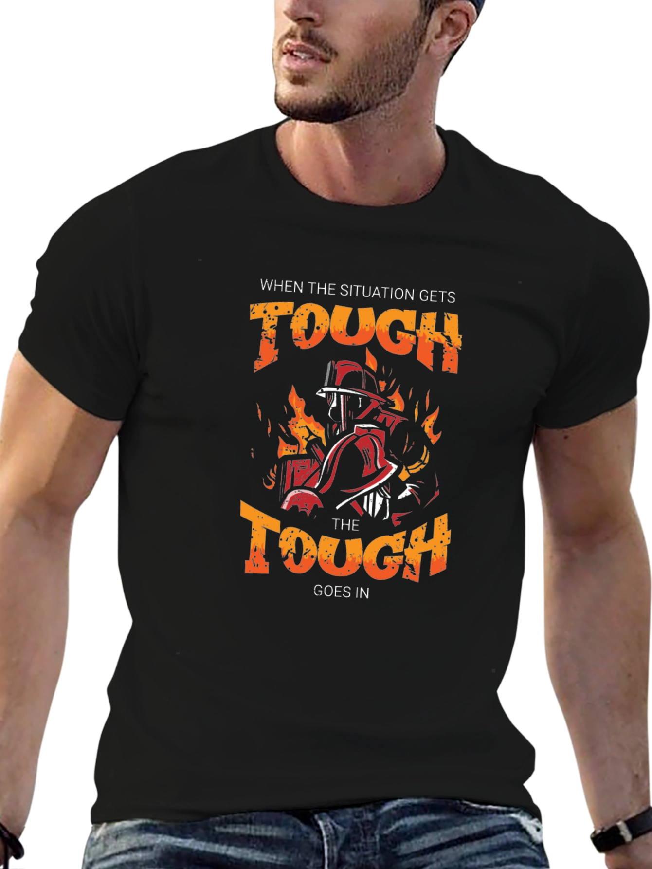Firefighter Graphic Tee - When the Tough Goes In