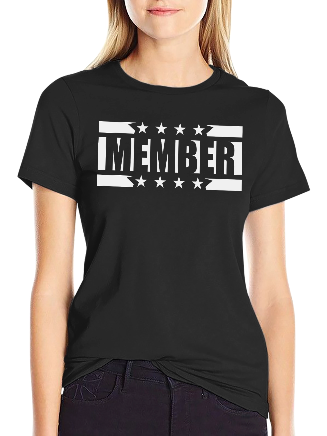 I Member Starry Graphic Tee - Black Cotton Blend