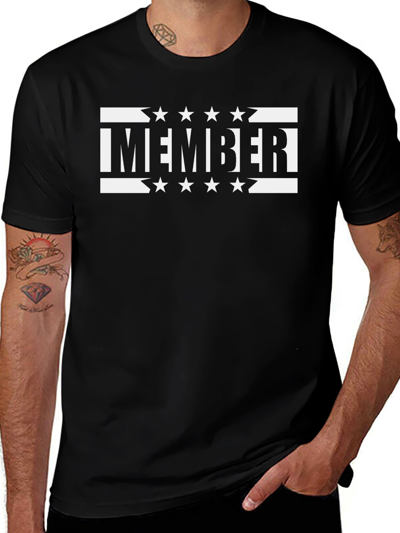 I Member Starry Graphic Tee - Black Cotton Blend