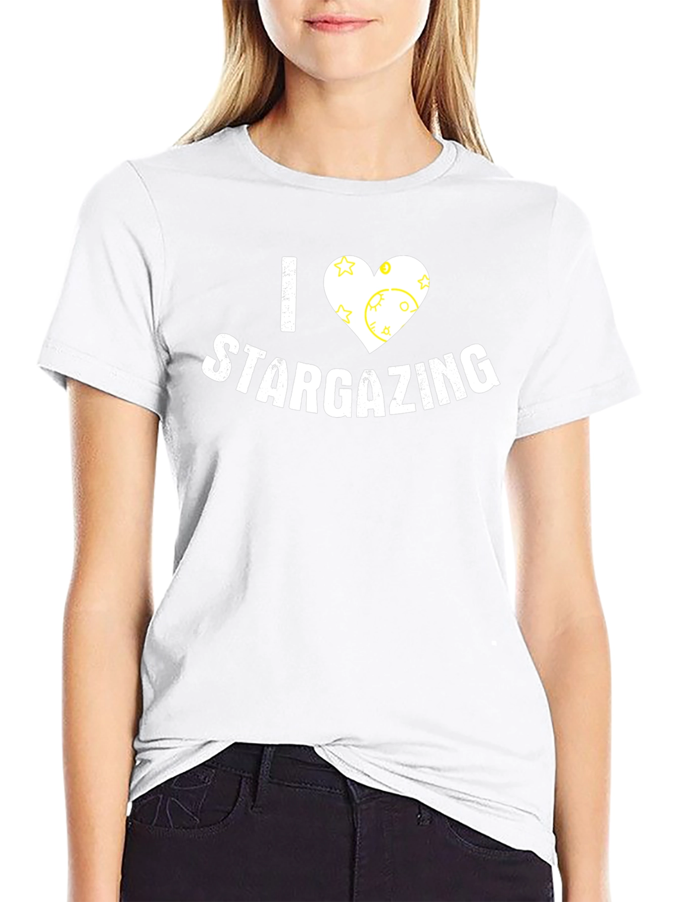 I Heart Stargazing Black T-Shirt