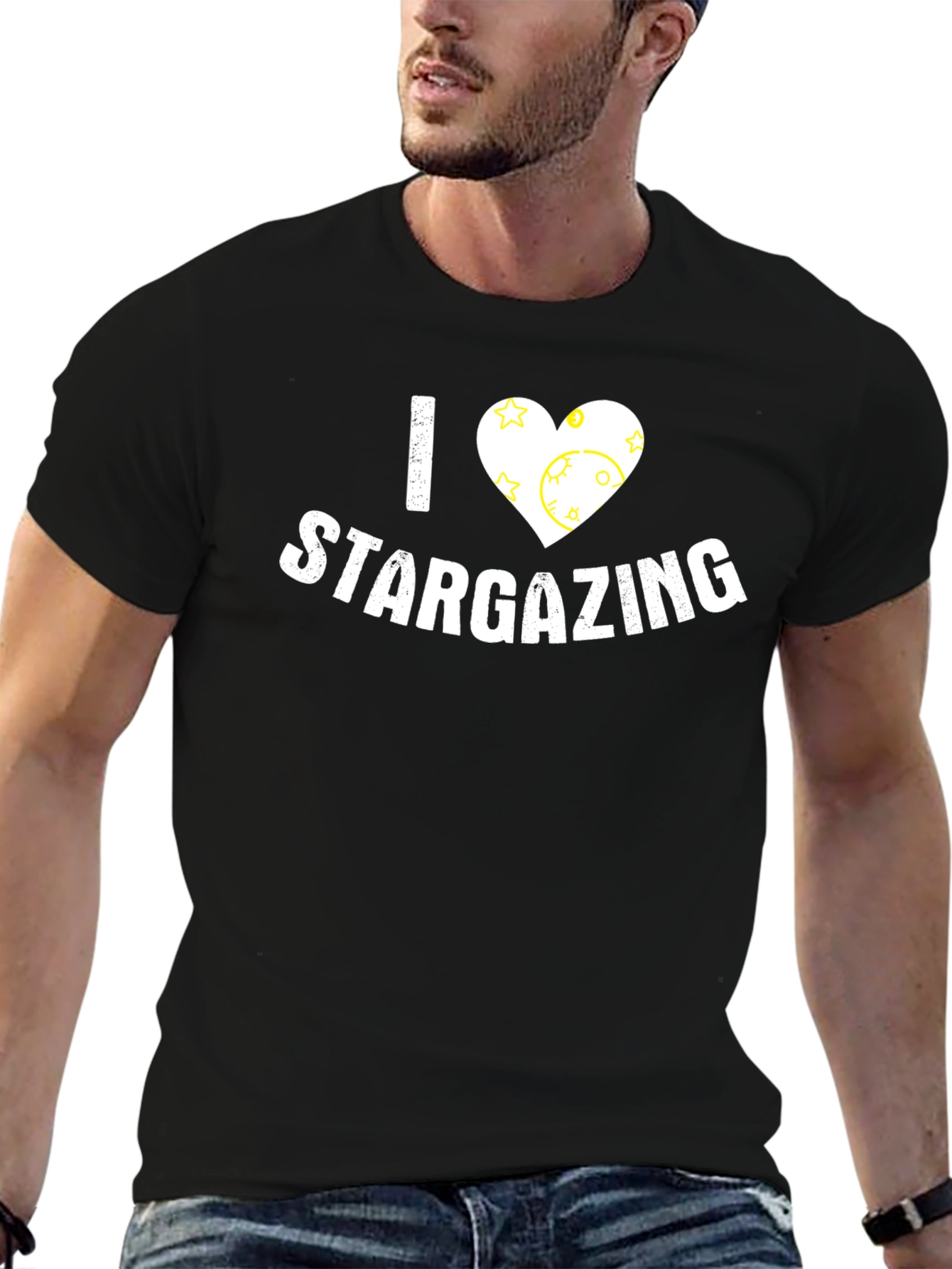 I Heart Stargazing Black T-Shirt