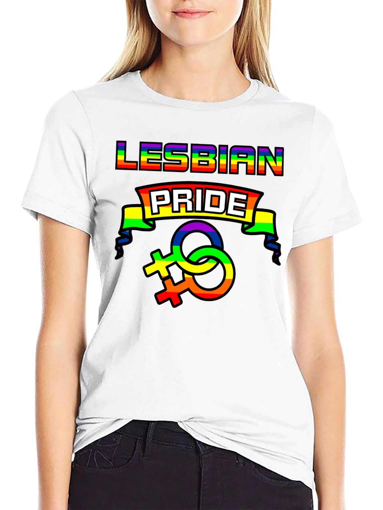 Lesbian Pride Rainbow Graphic T-Shirt