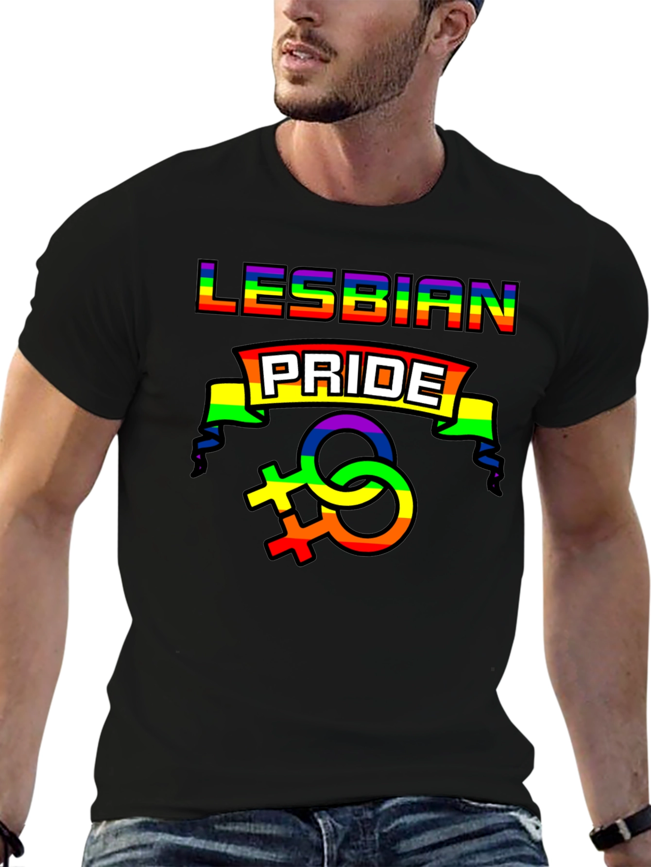 Lesbian Pride Rainbow Graphic T-Shirt