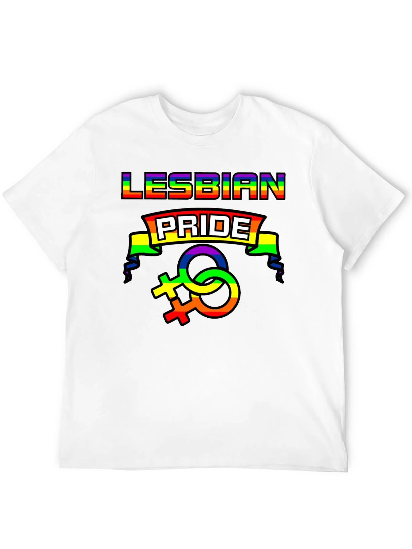 Lesbian Pride Rainbow Graphic T-Shirt