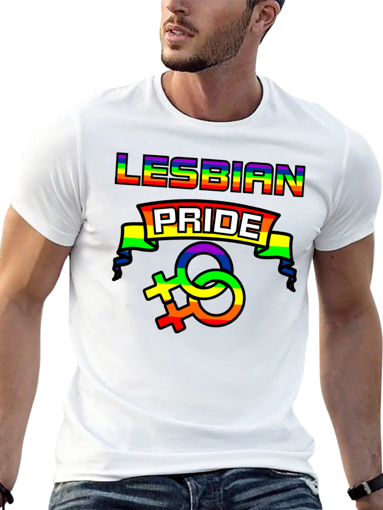 Lesbian Pride Rainbow Graphic T-Shirt