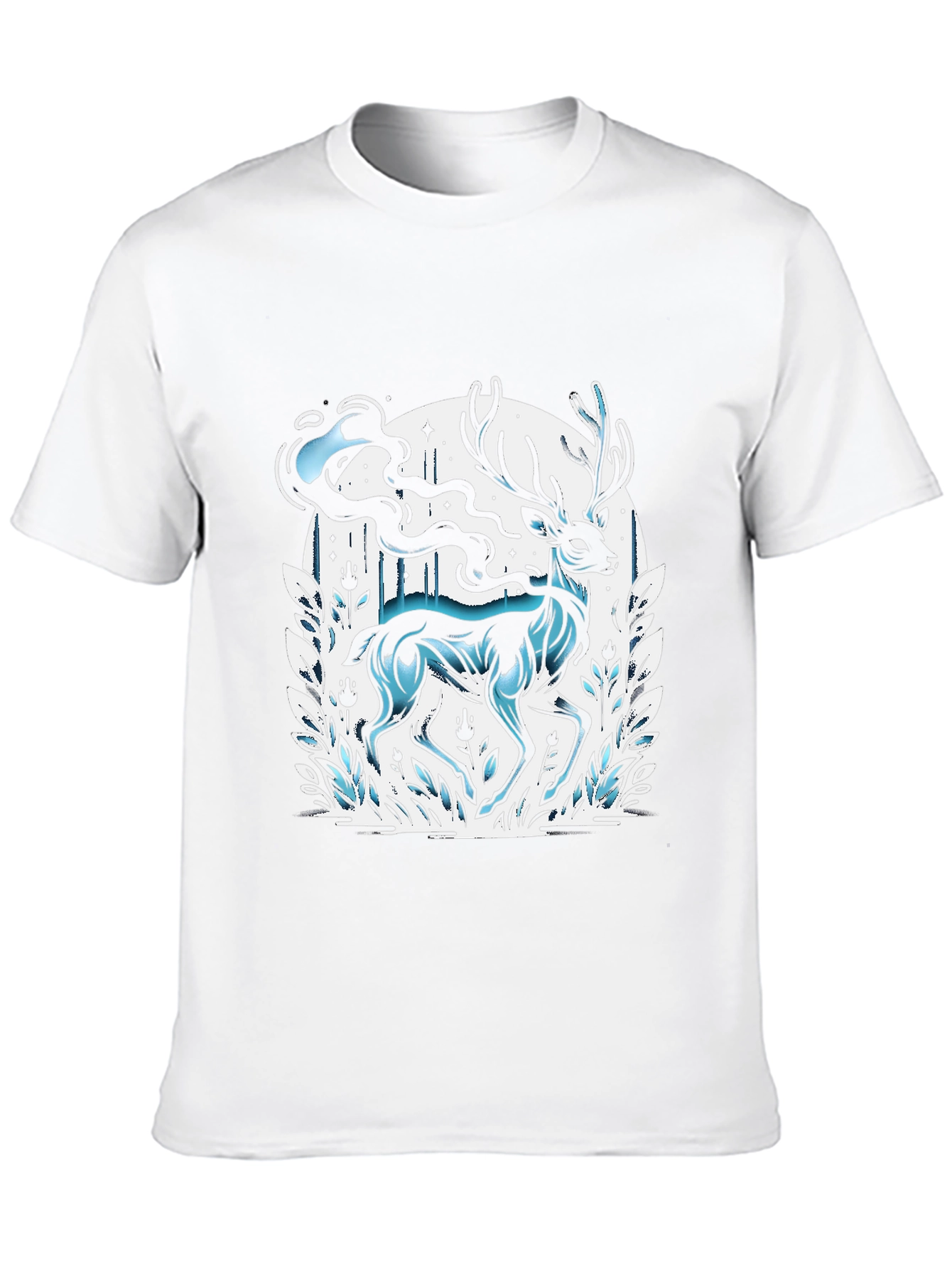 Mystic Deer Graphic T-Shirt - Black Cotton Blend Tee