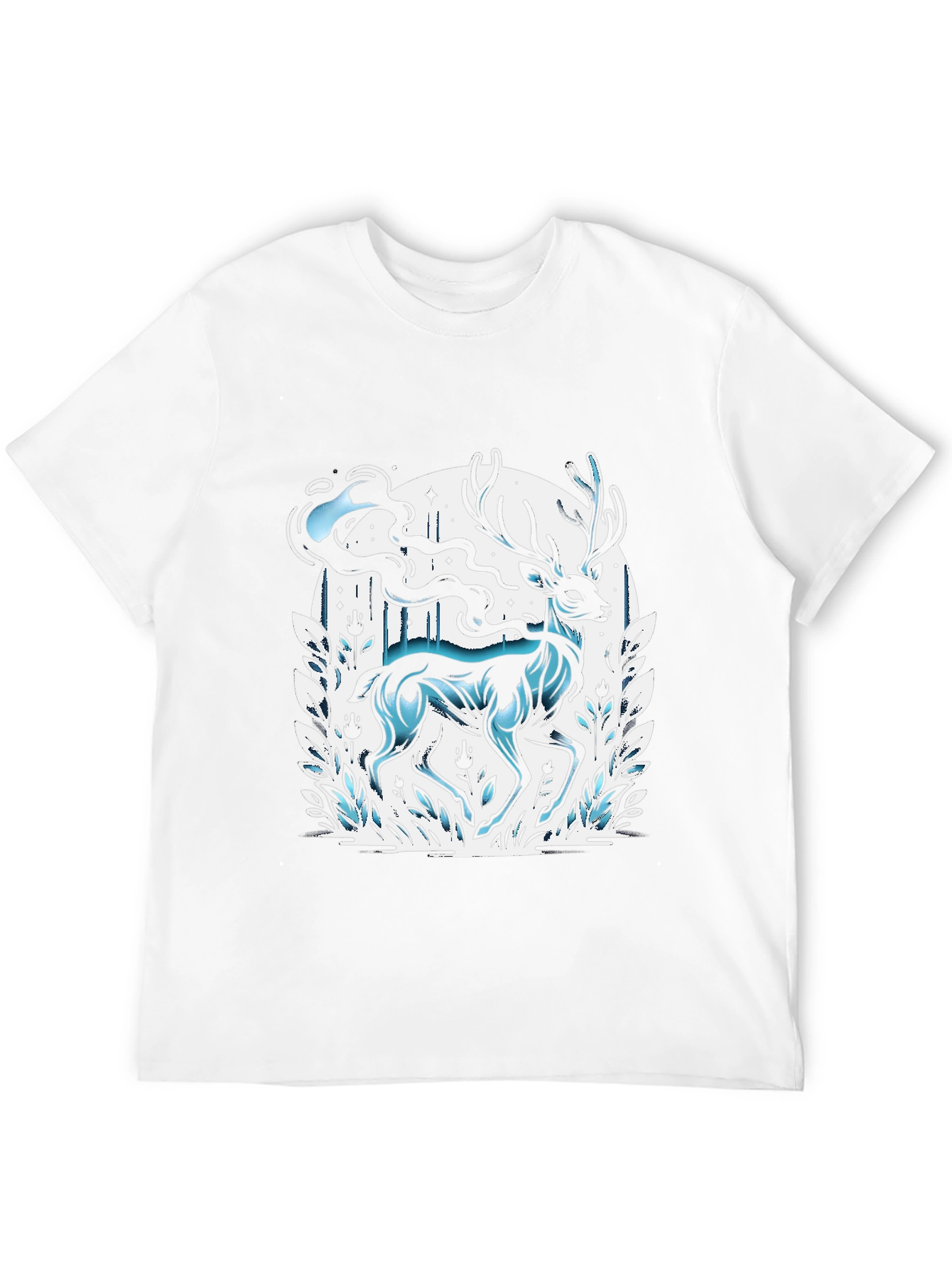 Mystic Deer Graphic T-Shirt - Black Cotton Blend Tee
