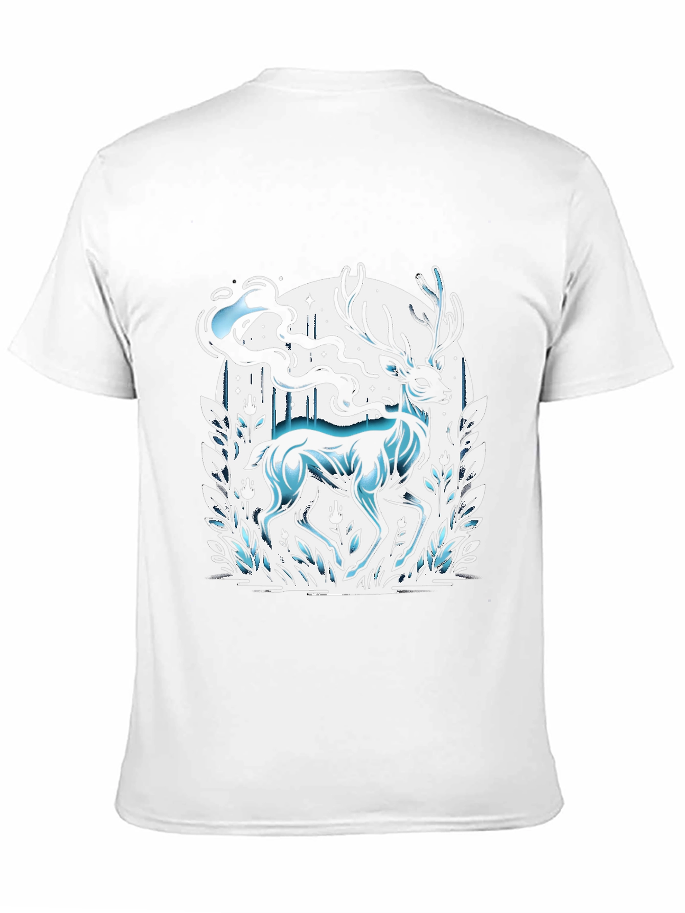 Mystic Deer Graphic T-Shirt - Black Cotton Blend Tee