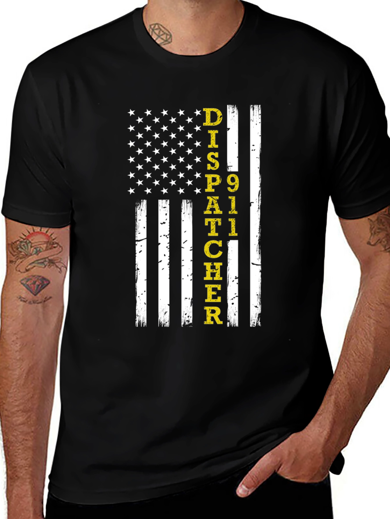 Dispatcher 911 American Flag Graphic Tee