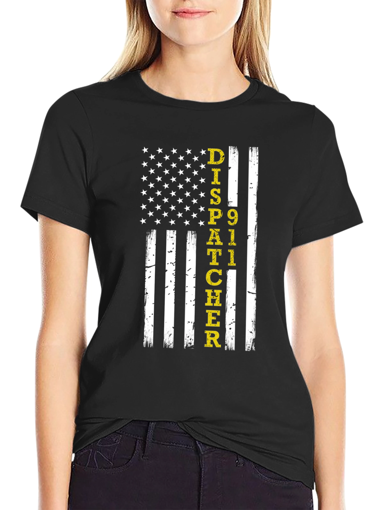 Dispatcher 911 American Flag Graphic Tee