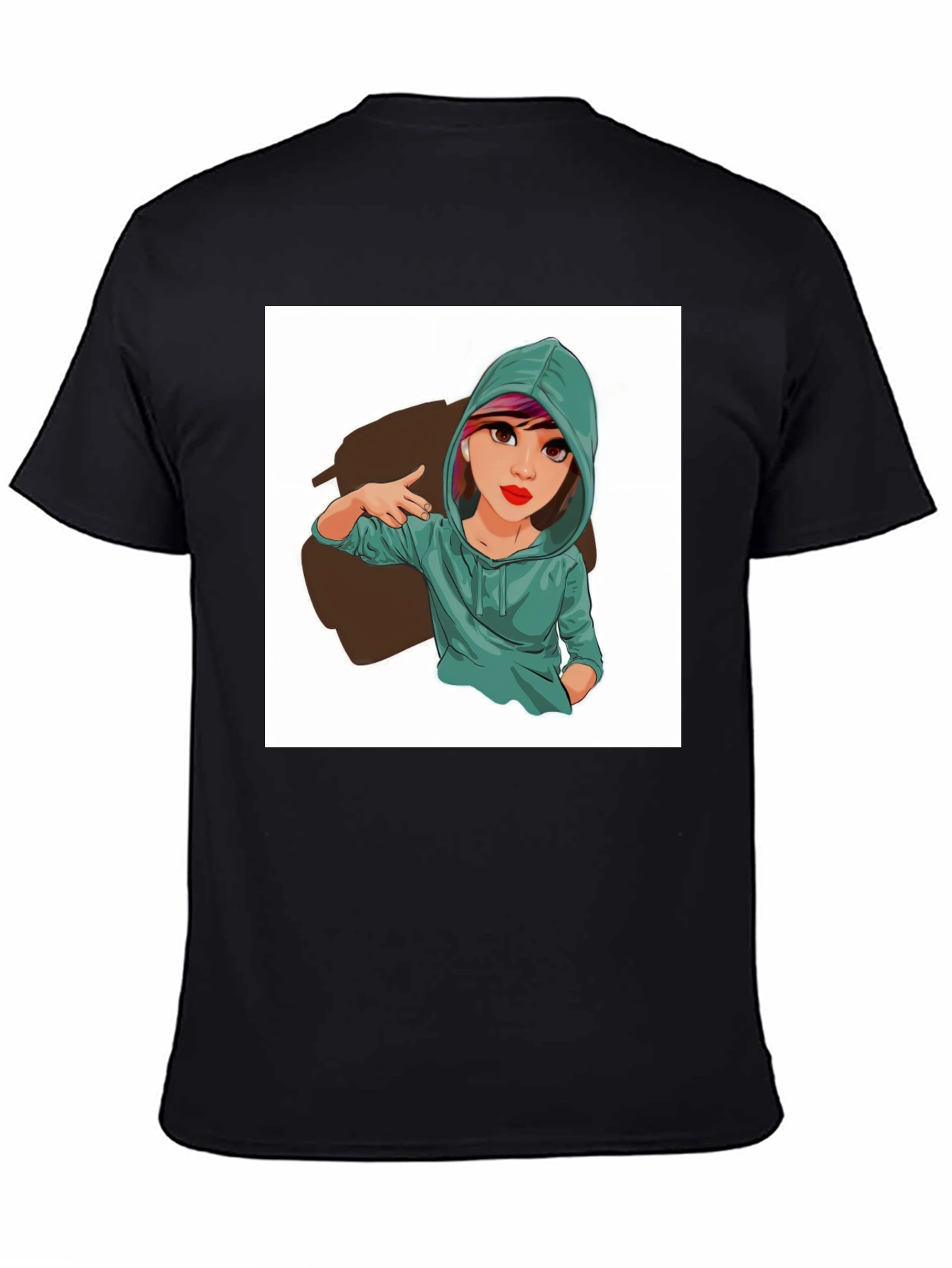 Cartoon Girl Graphic Print Tee - Trendy Casual Style