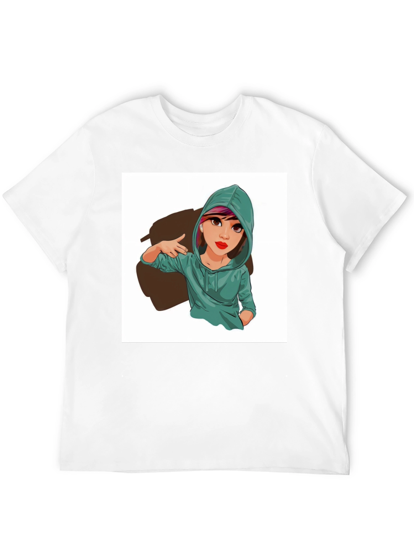 Cartoon Girl Graphic Print Tee - Trendy Casual Style