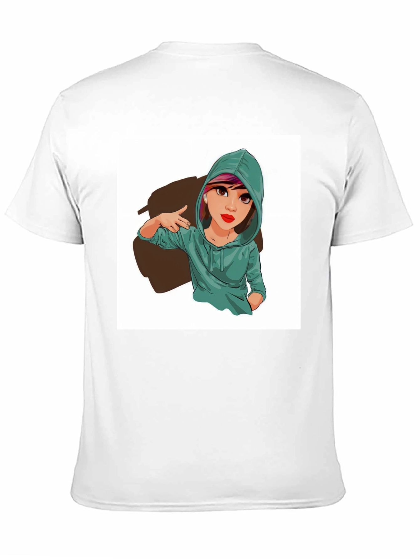 Cartoon Girl Graphic Print Tee - Trendy Casual Style