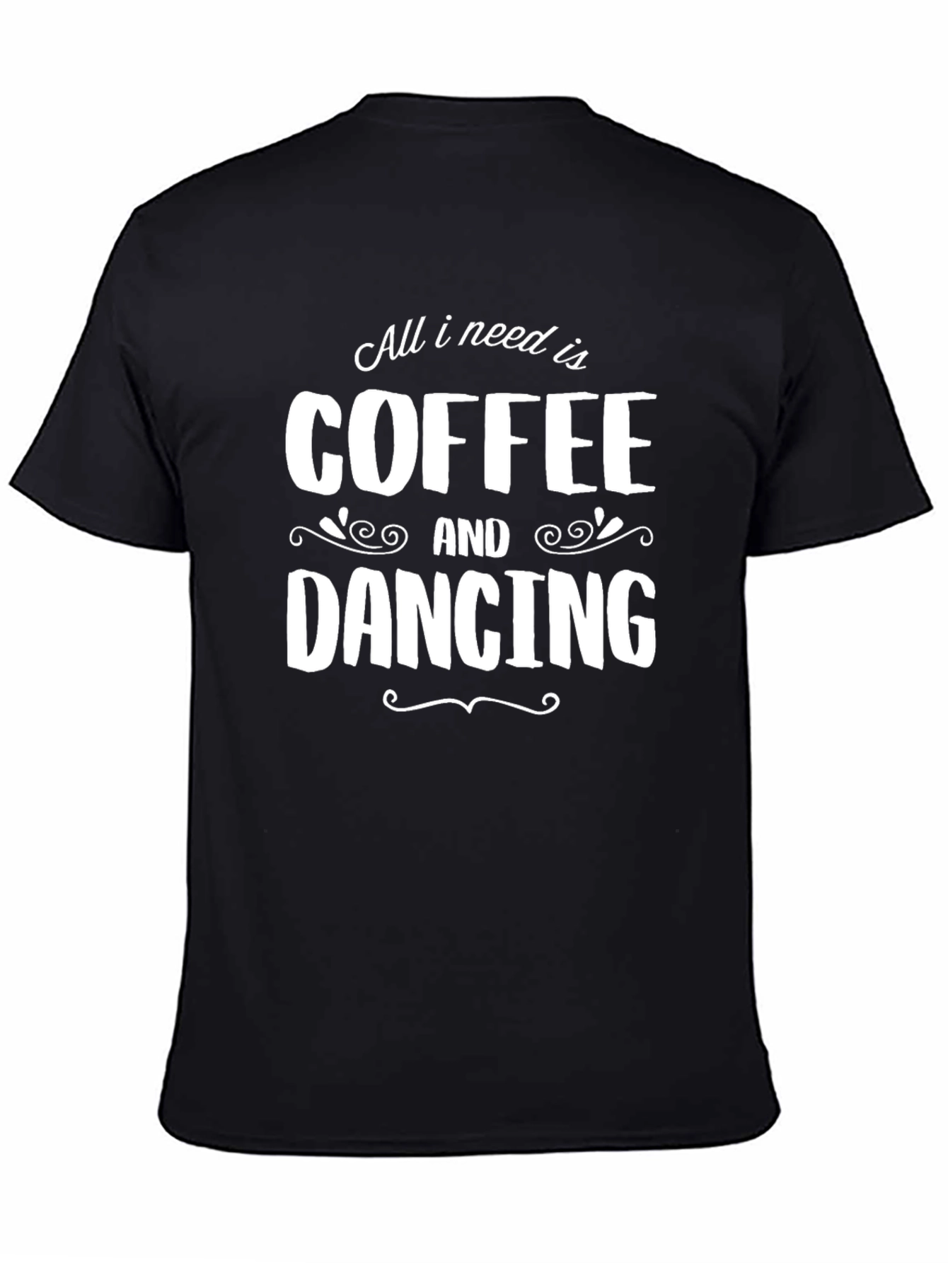 Coffee and Dancing T-Shirt - Black Cotton Blend