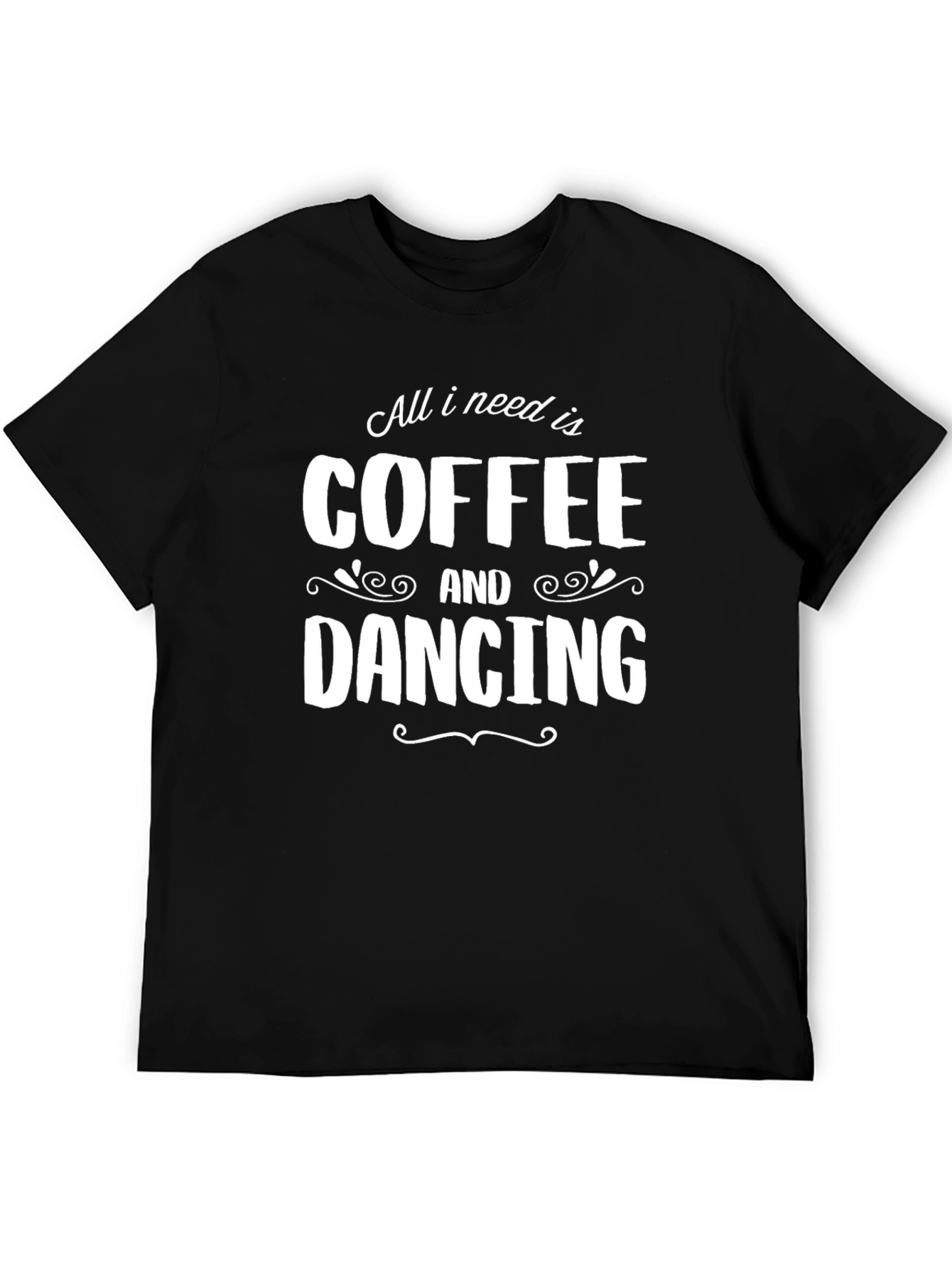 Coffee and Dancing T-Shirt - Black Cotton Blend