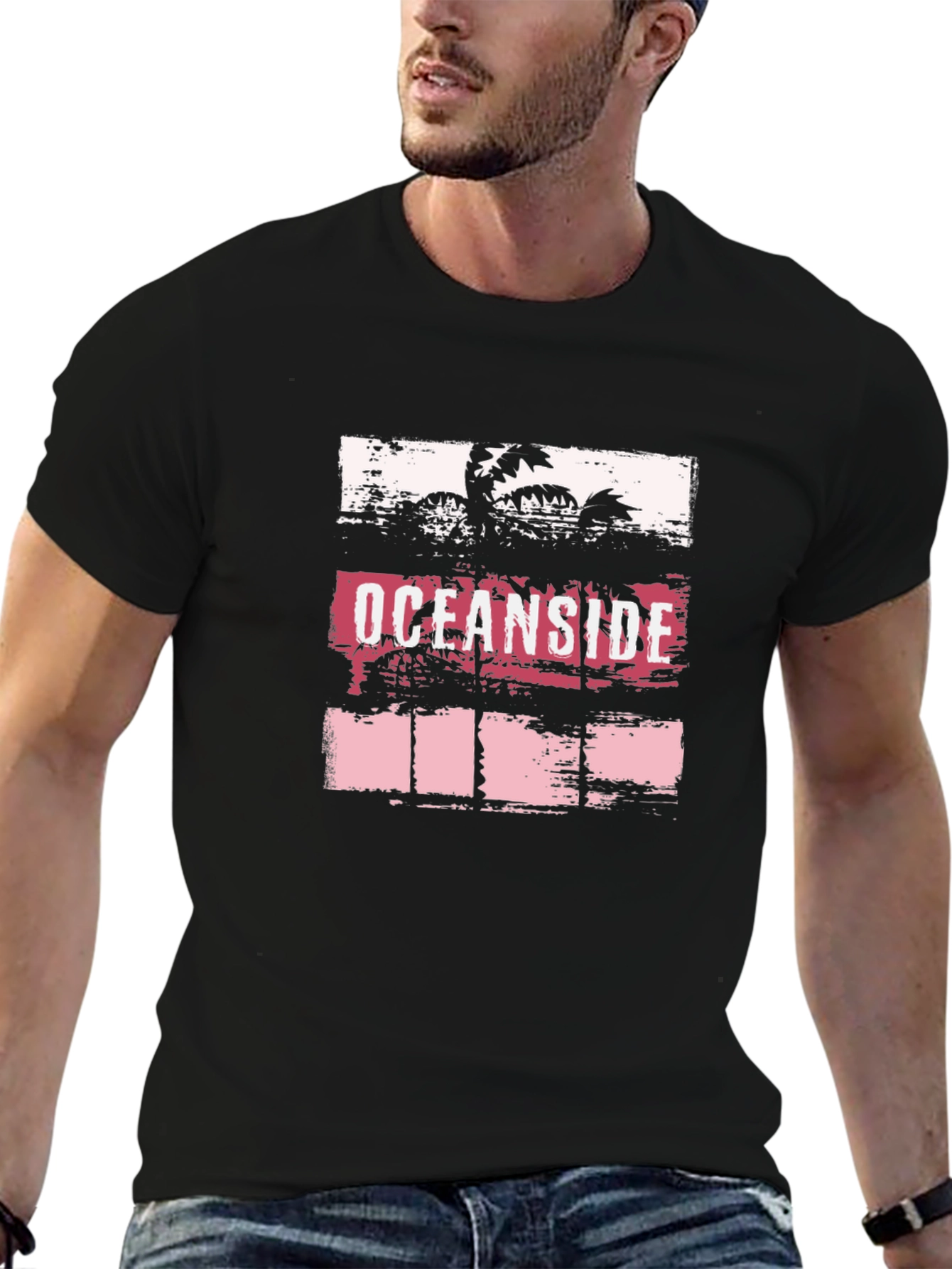 Oceanside Palms Graphic Tee - Classic Beach Style