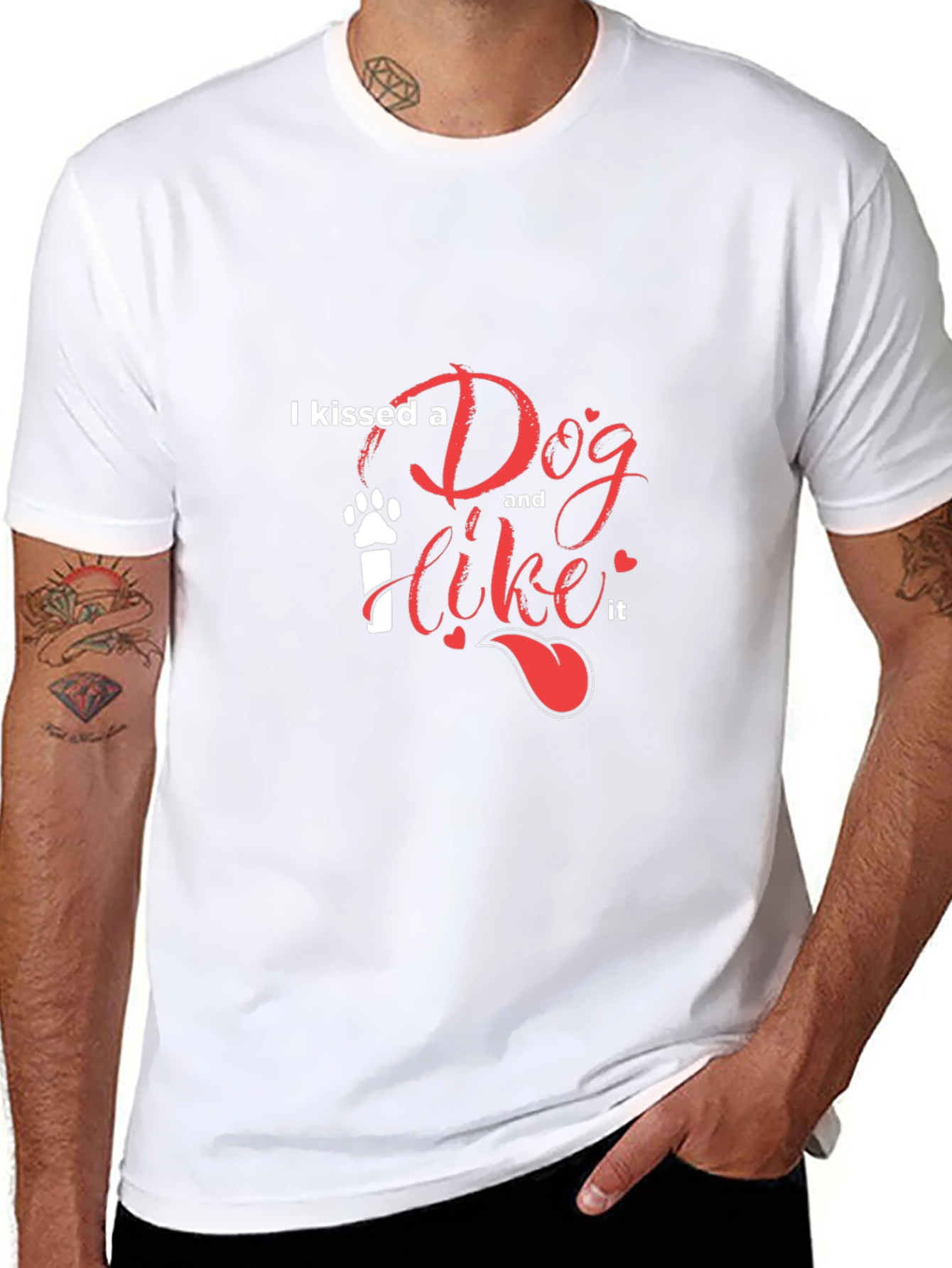 I Kissed A Dog T-Shirt - Casual Black Tee