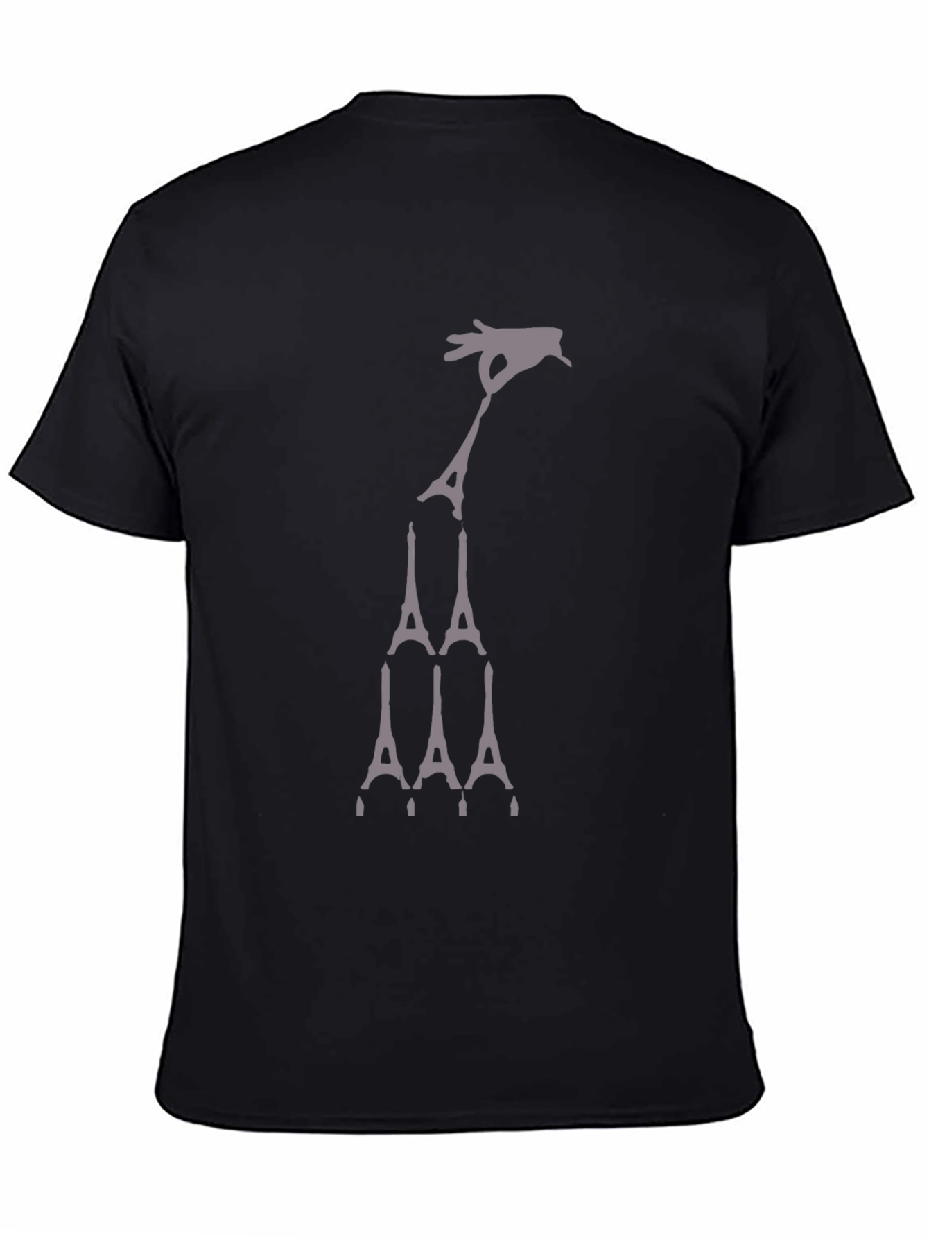 Eiffel Tower Hand Black T-Shirt