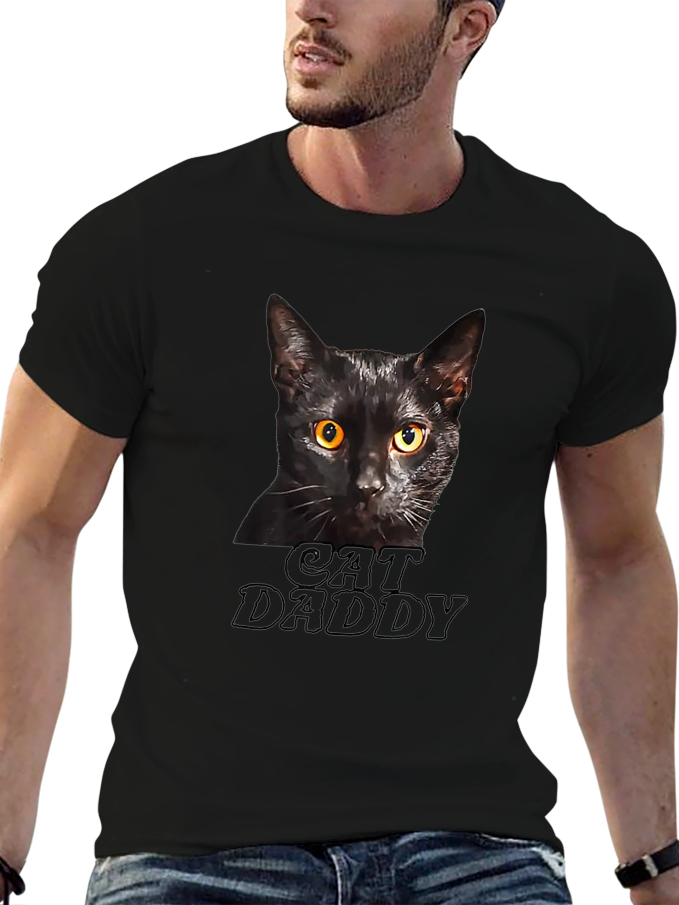 Cat Daddy T-Shirt - Black Cat Lover Tee