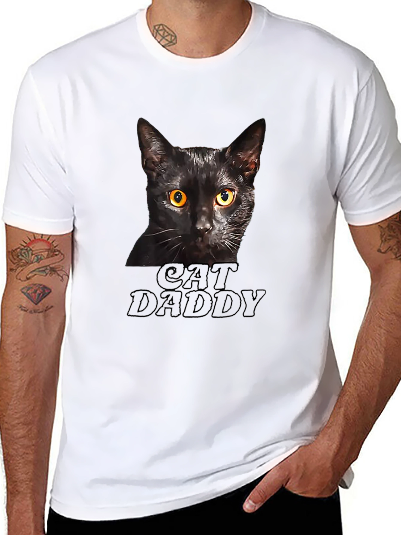Cat Daddy T-Shirt - Black Cat Lover Tee