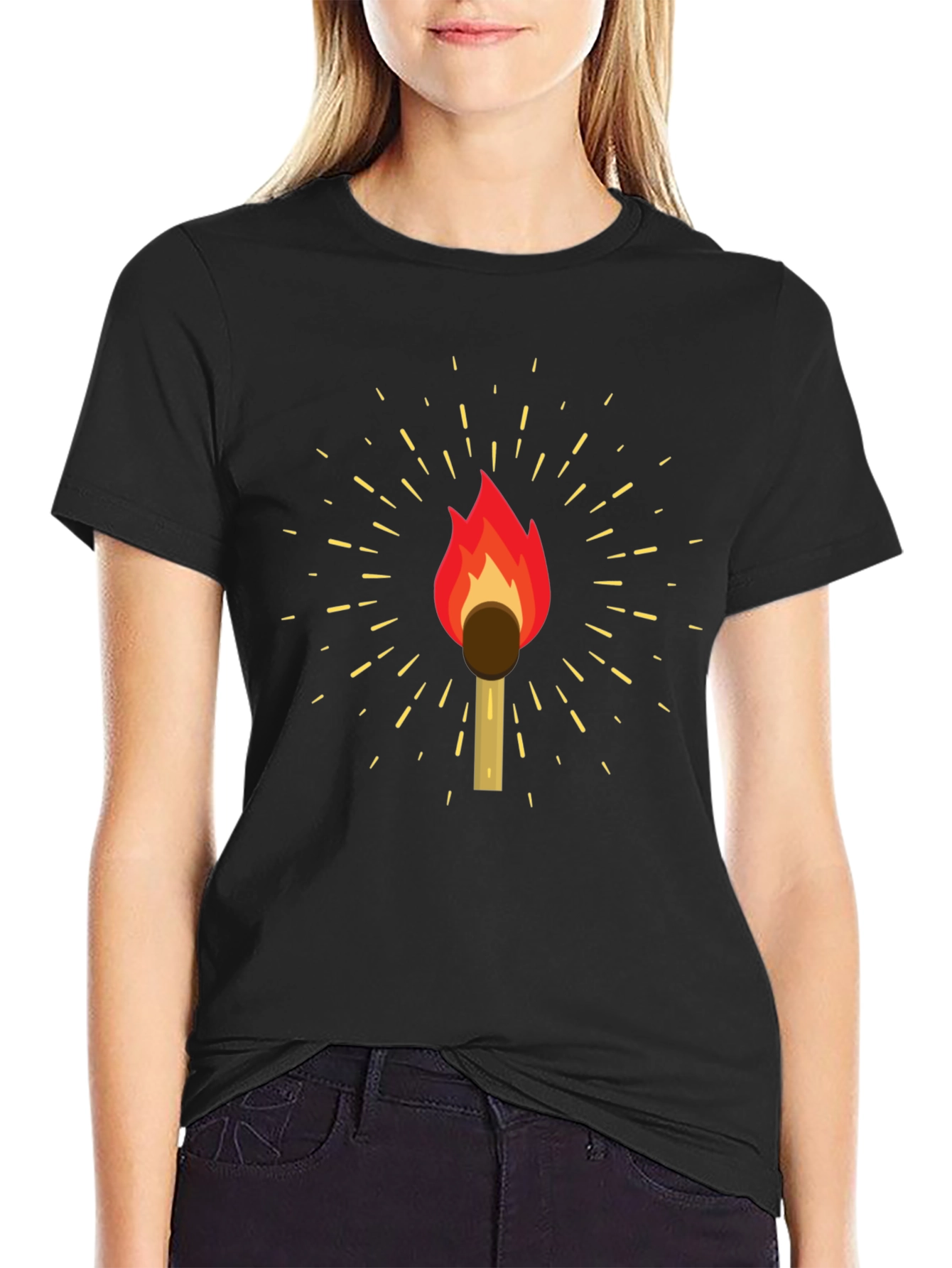 Ignite Your Style: Match Flame Graphic Tee