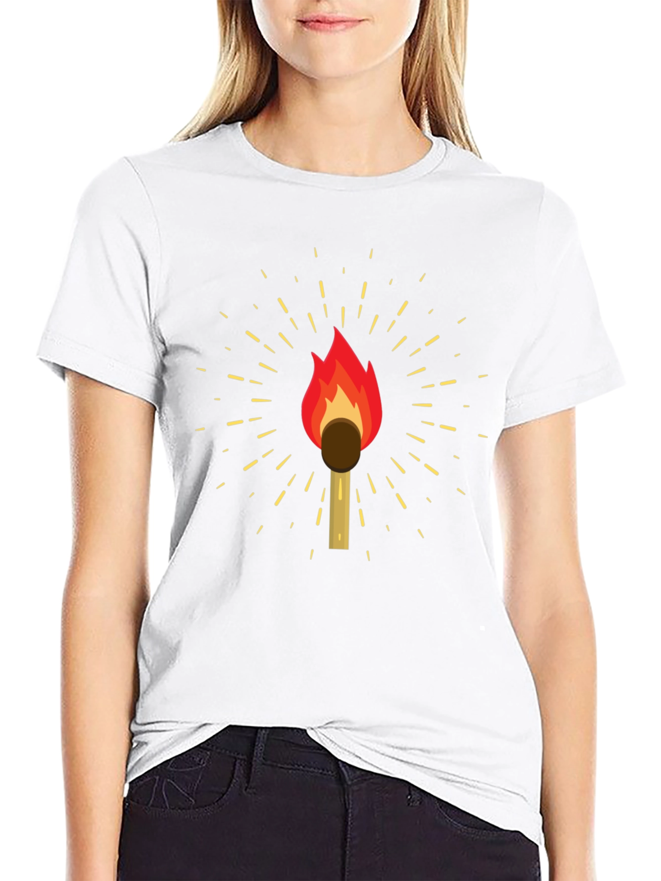 Ignite Your Style: Match Flame Graphic Tee