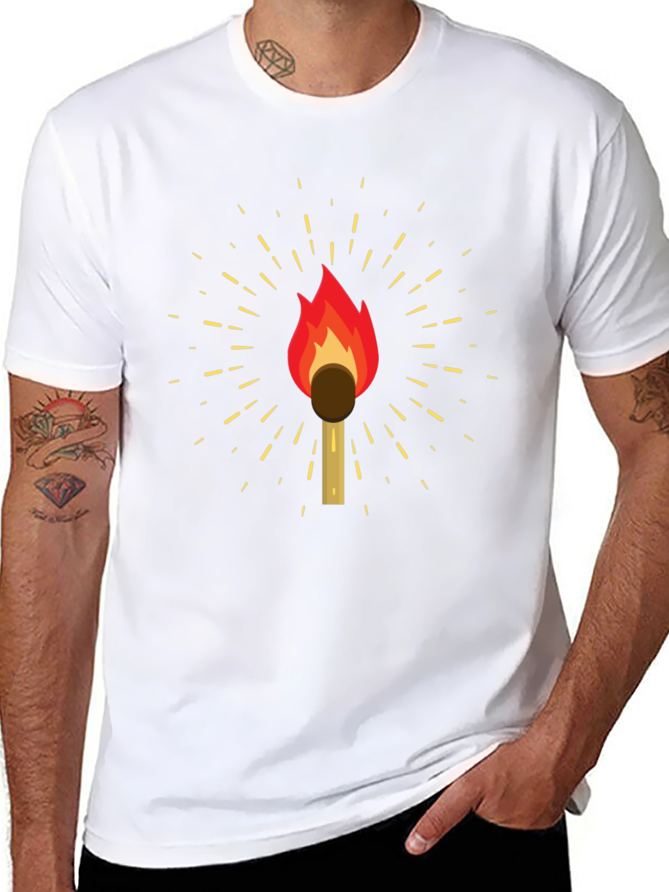 Ignite Your Style: Match Flame Graphic Tee