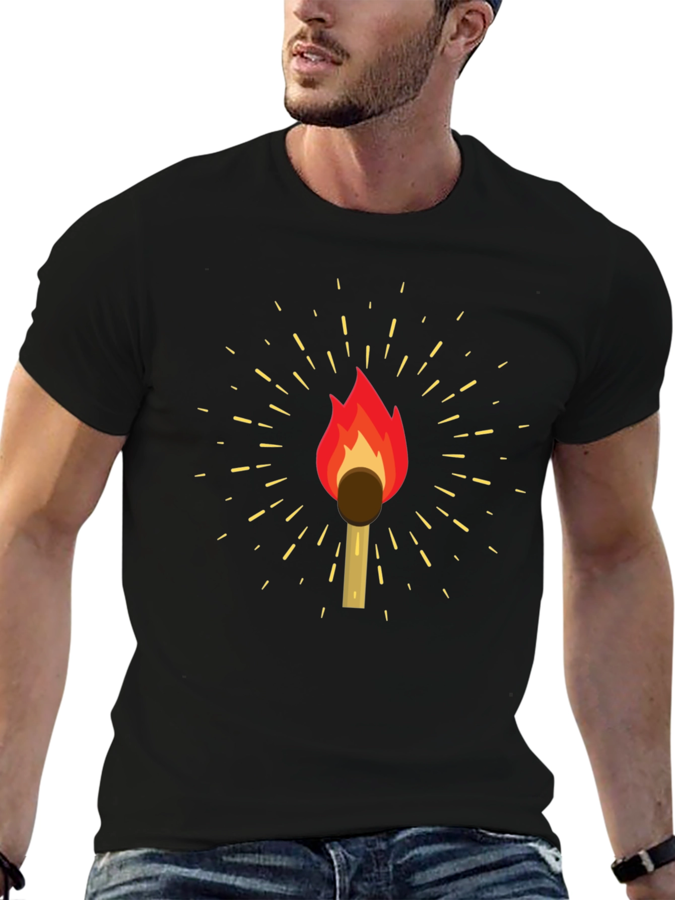 Ignite Your Style: Match Flame Graphic Tee