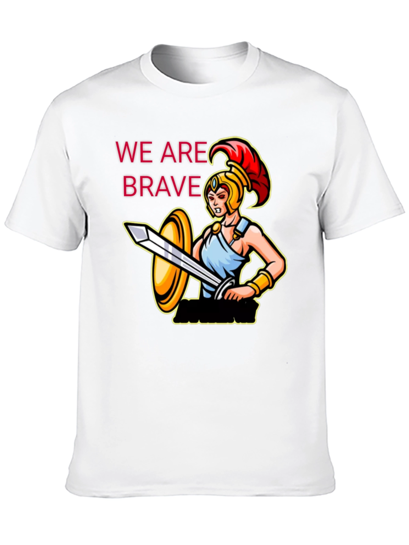 Brave Warrior Graphic Tee - Black Cotton T-Shirt
