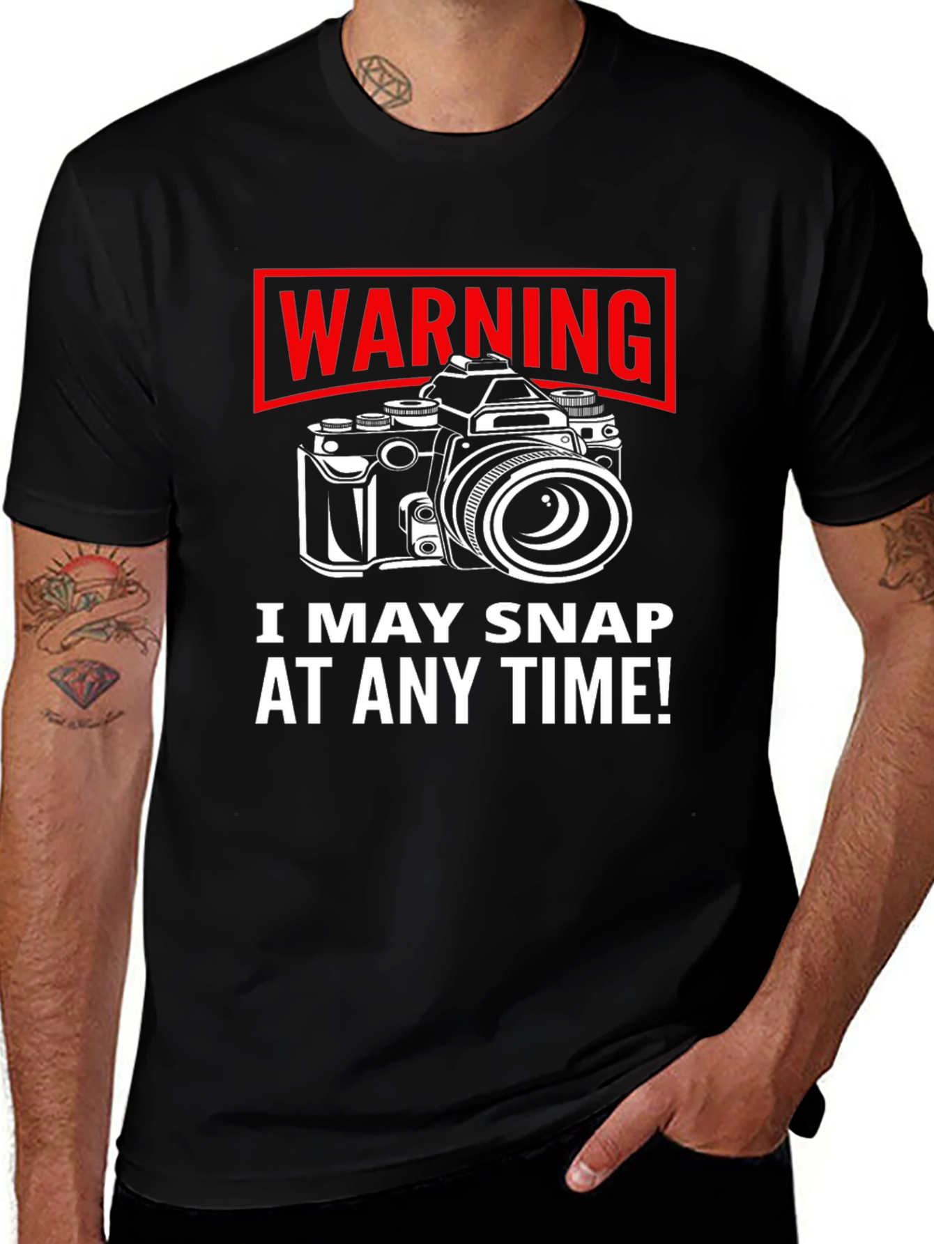 Warning I May Snap At Any Time Camera T-Shirt