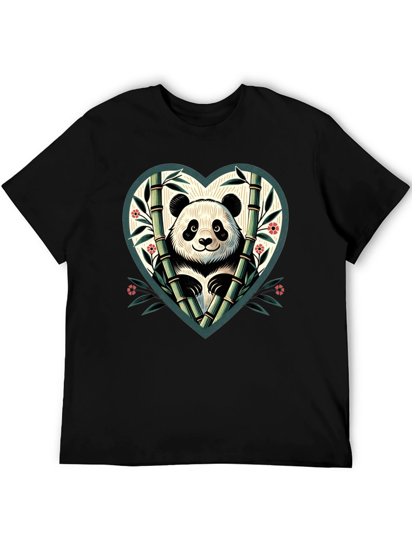 Panda Heart Bamboo Graphic Tee