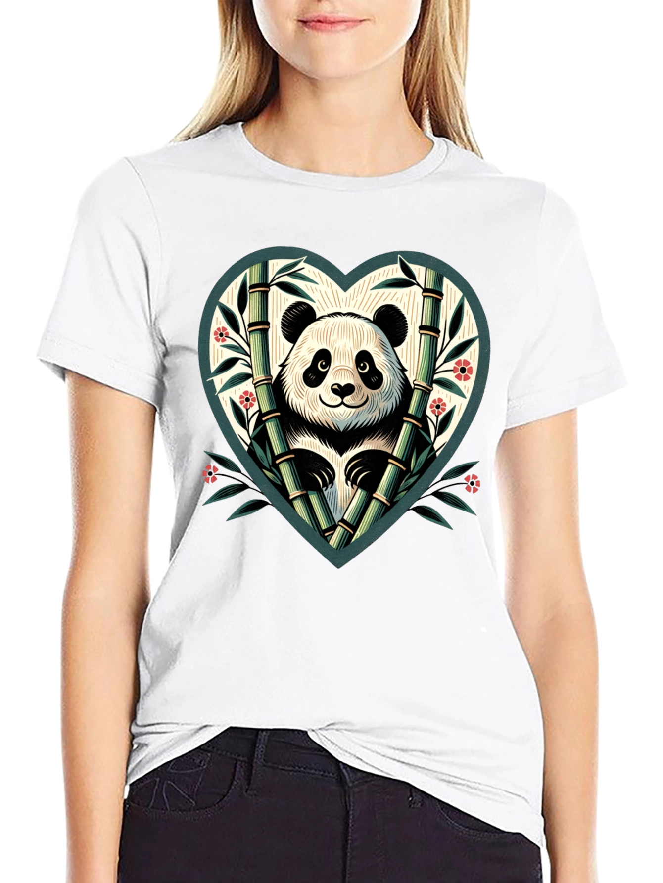 Panda Heart Bamboo Graphic Tee