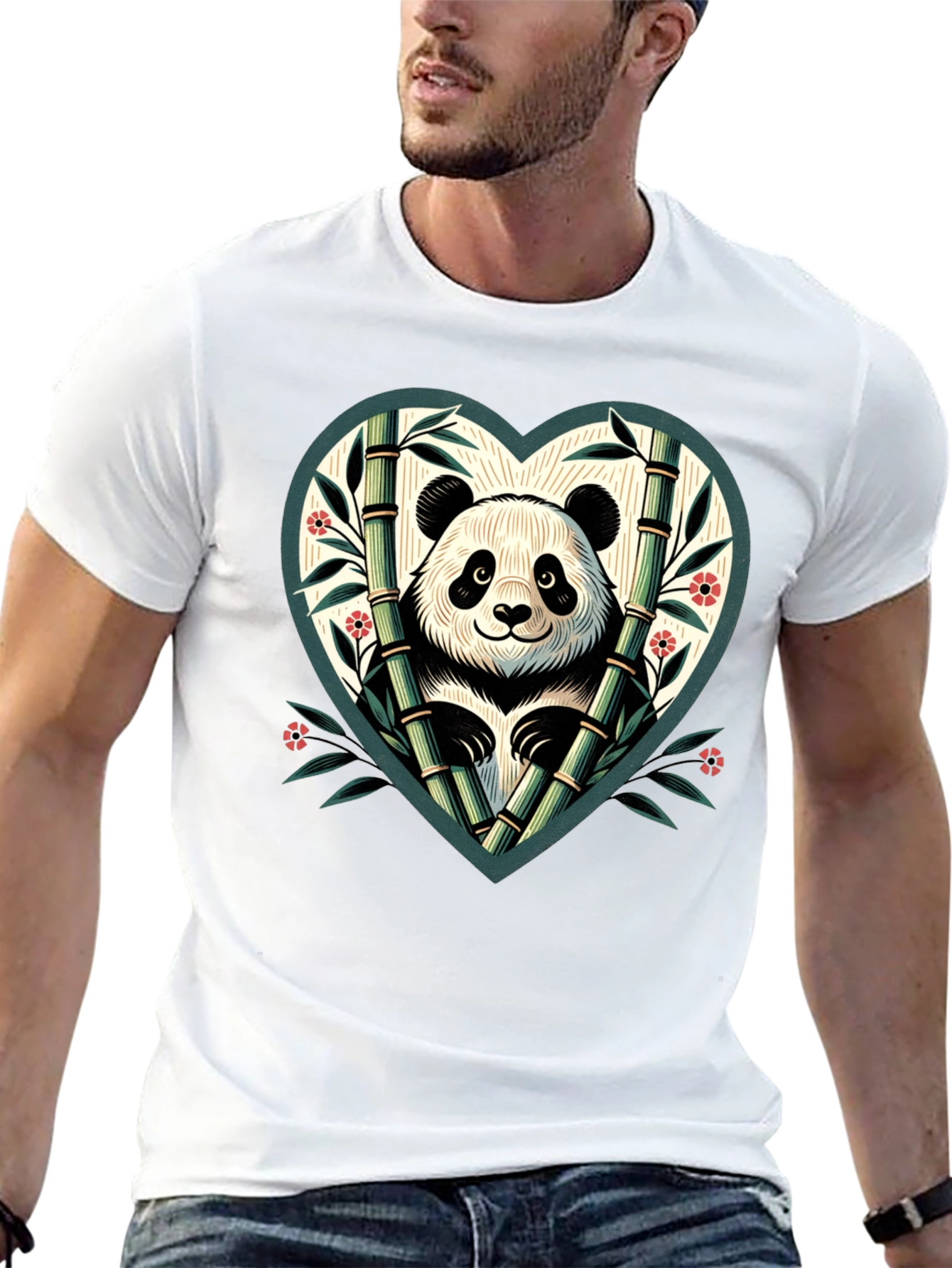 Panda Heart Bamboo Graphic Tee