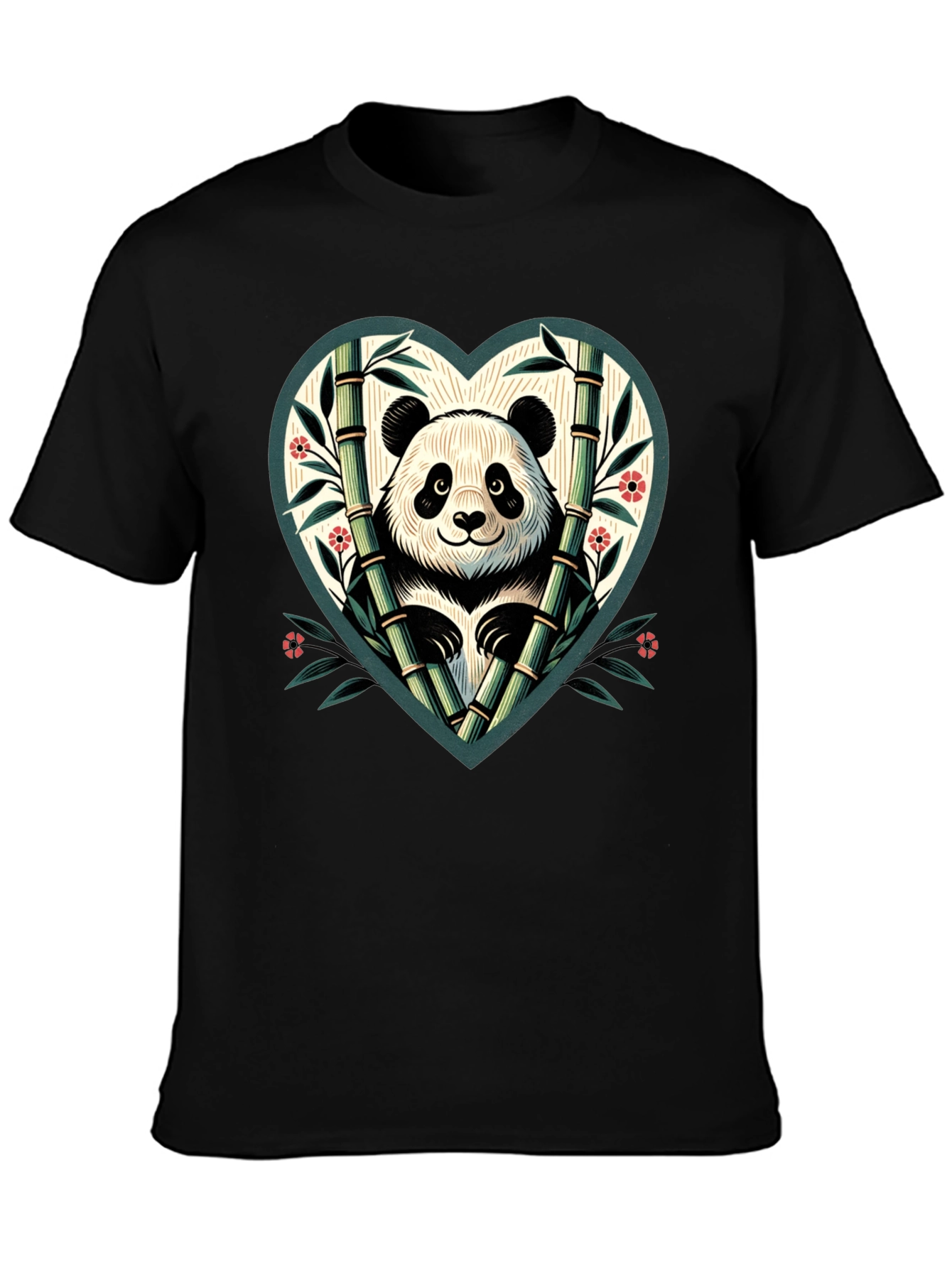 Panda Heart Bamboo Graphic Tee