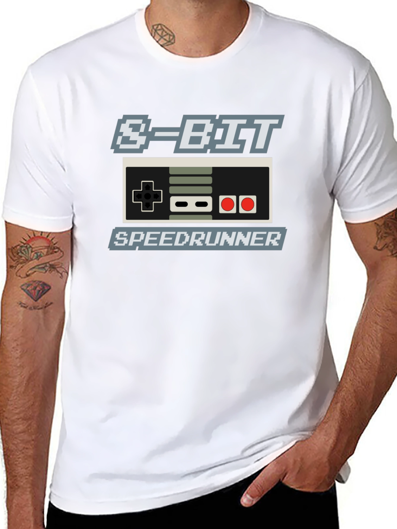 8-Bit Speedrunner T-Shirt - Retro Gaming Style